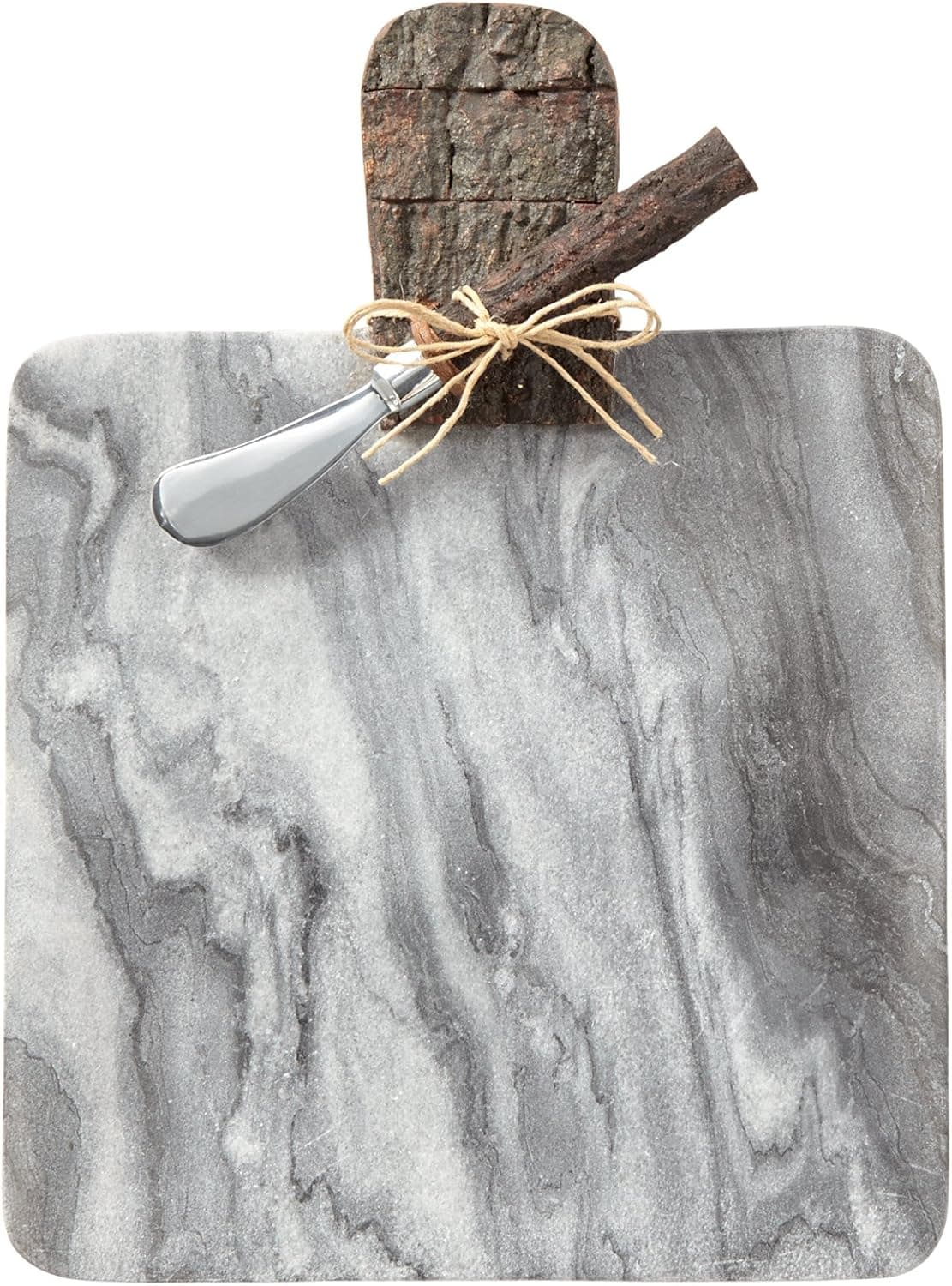 Mud Pie Marble Paddle Serving Board, One Size, Gray
