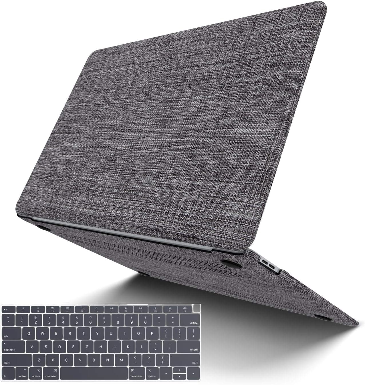 MacBook 12 inch Case Model A1534, JGOO Fabric Soft Touch Shell Cover, Hard Shell Cloth Case Compatible MacBook 12 Inch with Retina Display, Grey