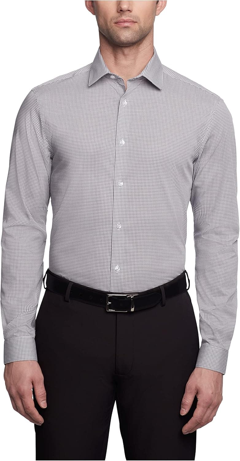 Calvin Klein Men's Dress Shirt Slim Fit Non Iron Gingham