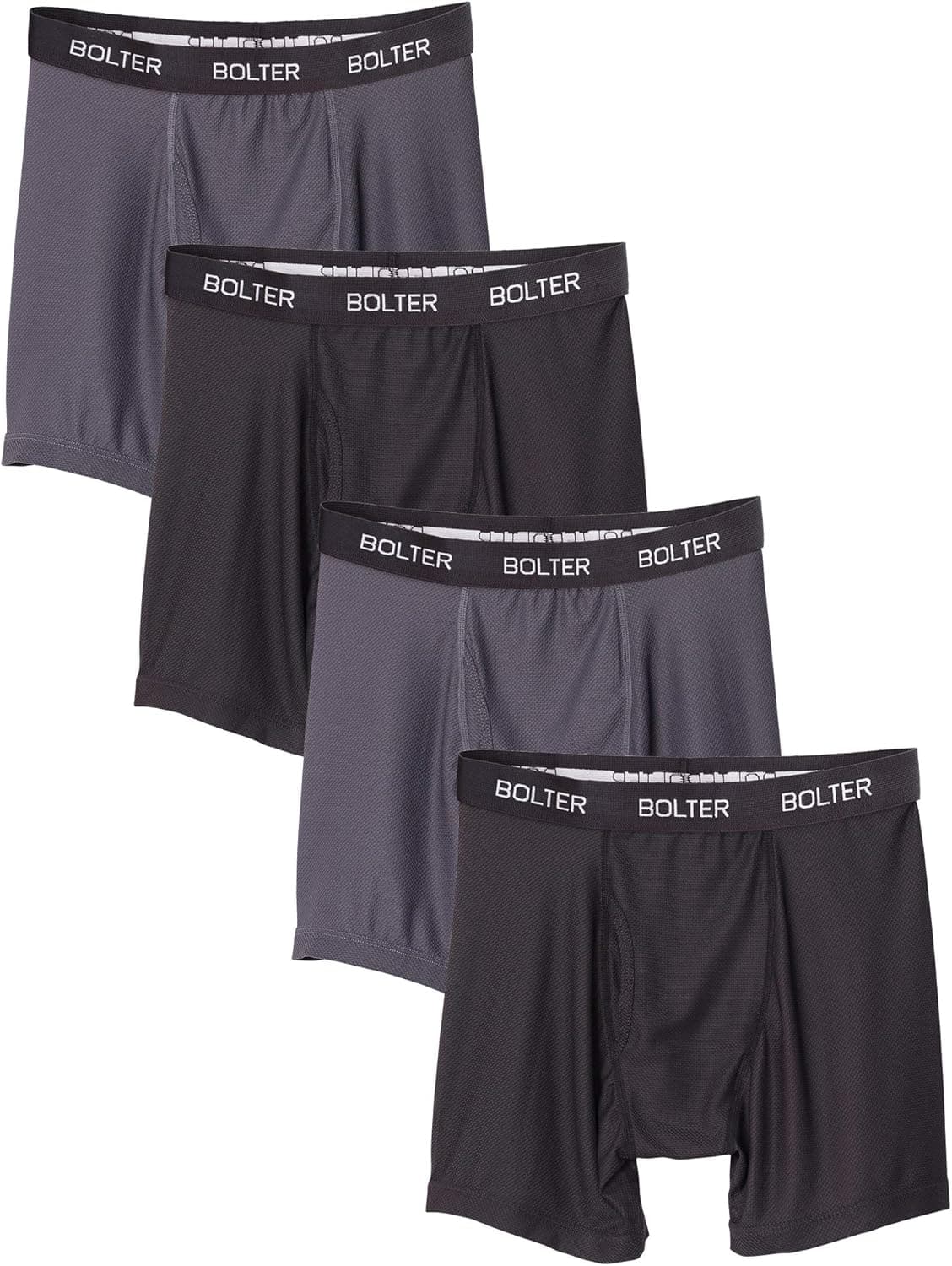 Bolter Men's Nylon Spandex Performance Boxer Briefs 4-Pack