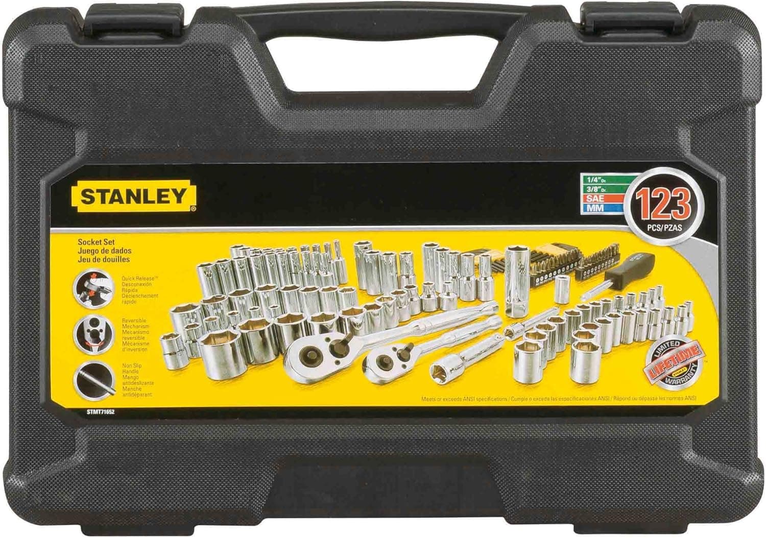 STANLEY Drive Socket Set, 123-Piece, Black (STMT71652)