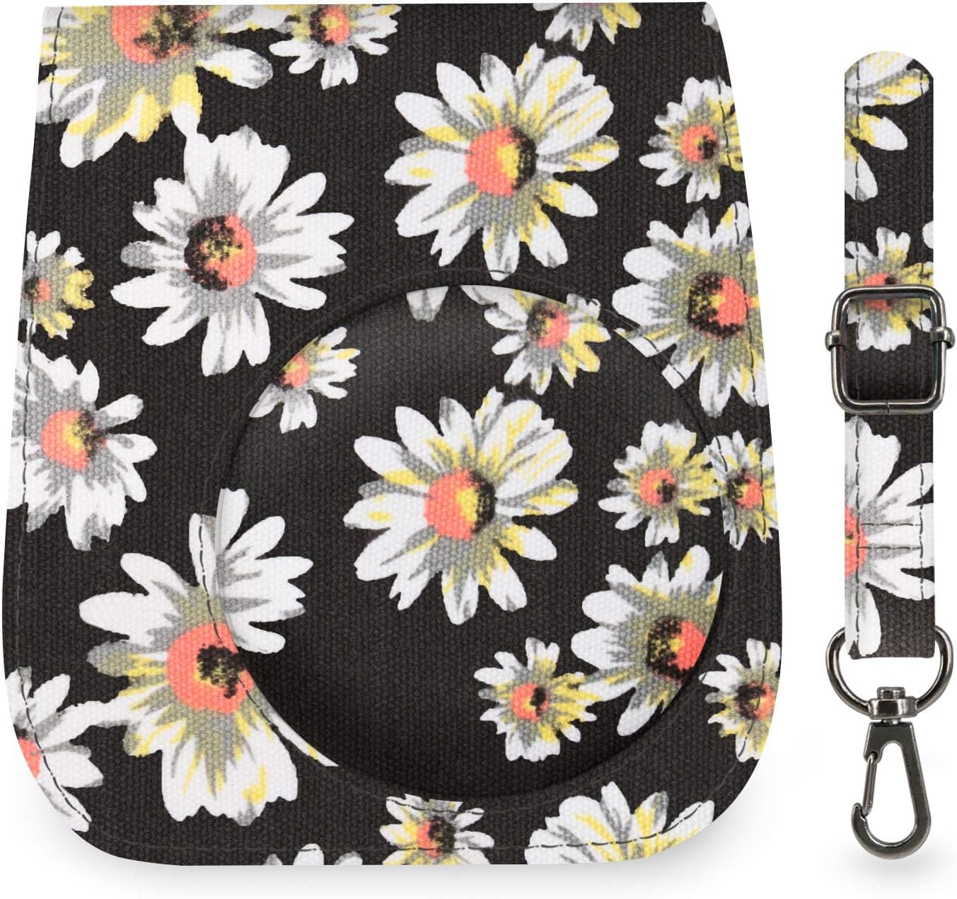 Elvam Camera Case Bag Purse Compatible with Fujifilm Mini 11 / Mini 9 / Mini 8/8+ Instant Camera with Detachable Adjustable Strap - B Flower