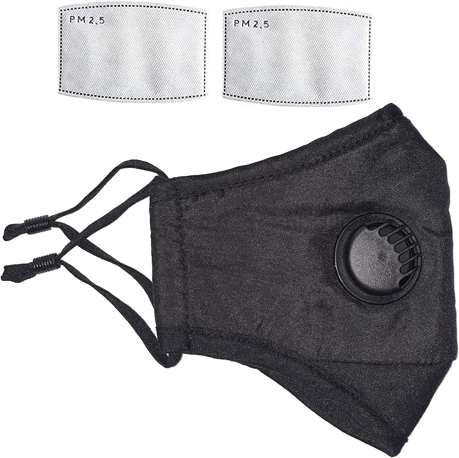 Facial Protection Filtration 95%, Anti-Fog, Dust-Proof With 2 Pack activated carbon filter ,Unisex Breathing Valve,Adjustable Headgear Nose wire Full Face Protection Masks