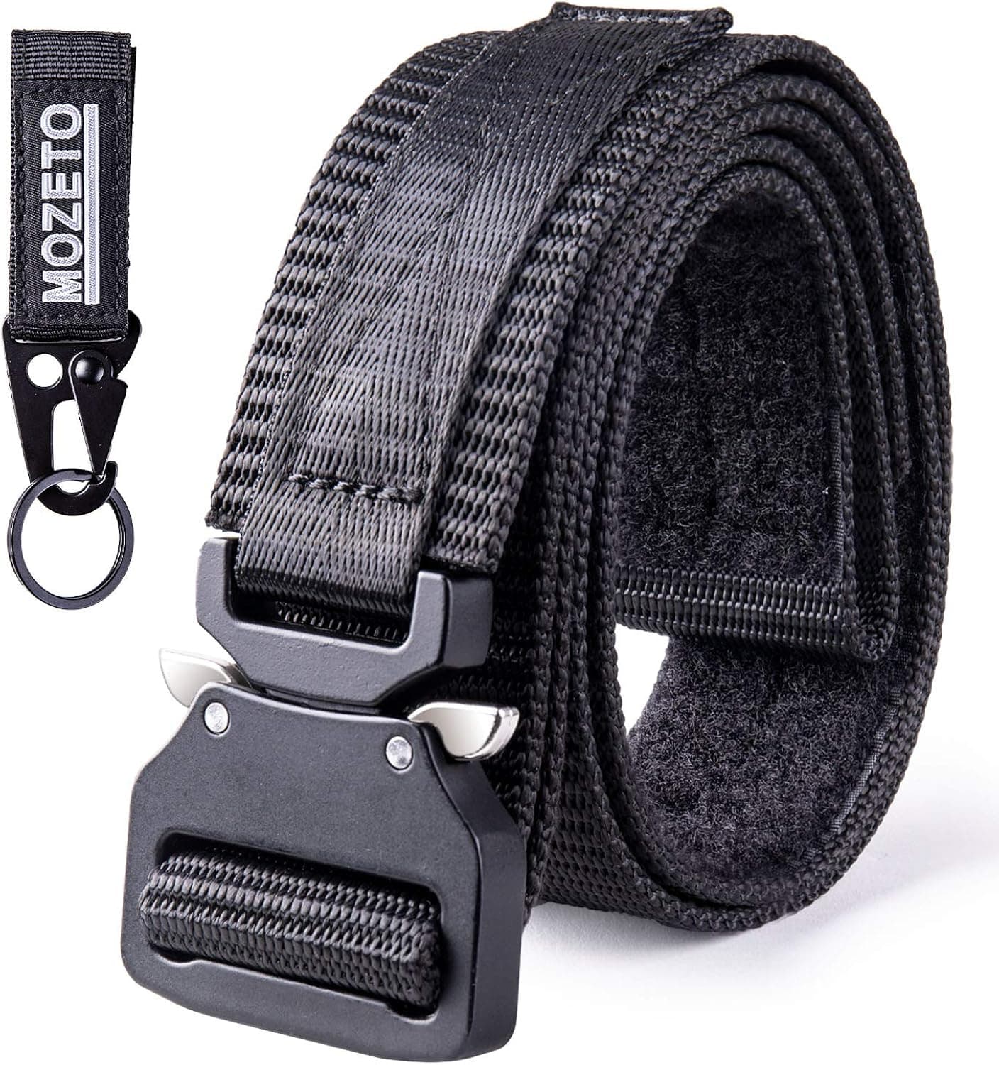 MOZETO Tactical Gun Belts for Men Concealed Carry Velco EDC Hunting Waist Belt with Small Latch End Quick Release Buckle