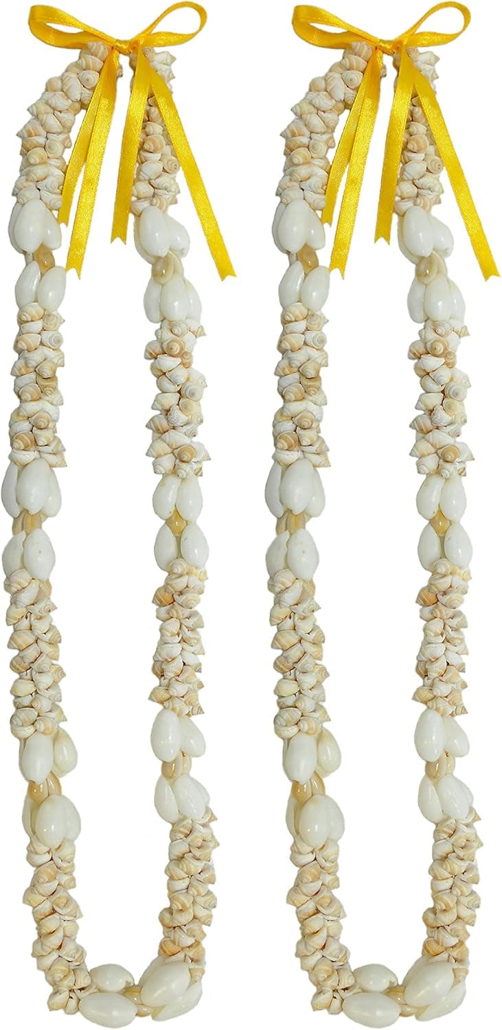 TROPICAL Deluxe Heavy Shell Lei - Pack of 2 Leis