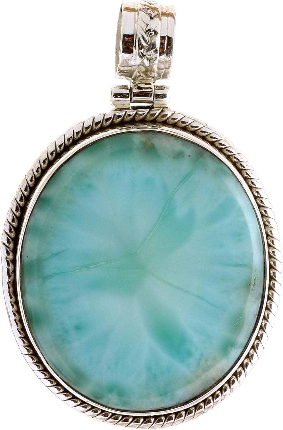 Larimar Oval Pendant - Sterling Silver
