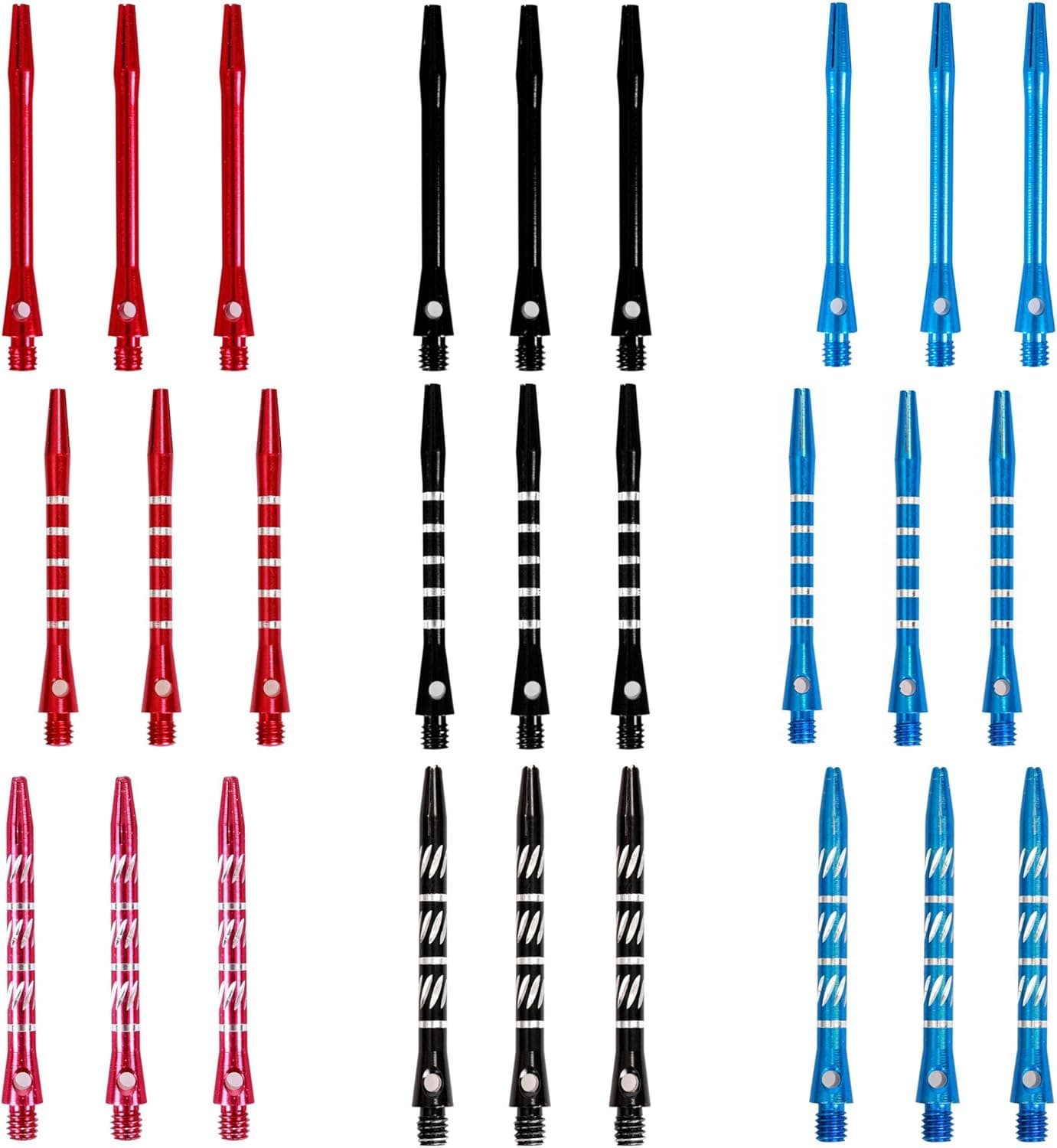 MAXMAU 9 Sets 27 pcs Aluminium Dart Shafts Darts Accessory Hard Metal Stems Alloy Pole Outdoor Sports Professional New