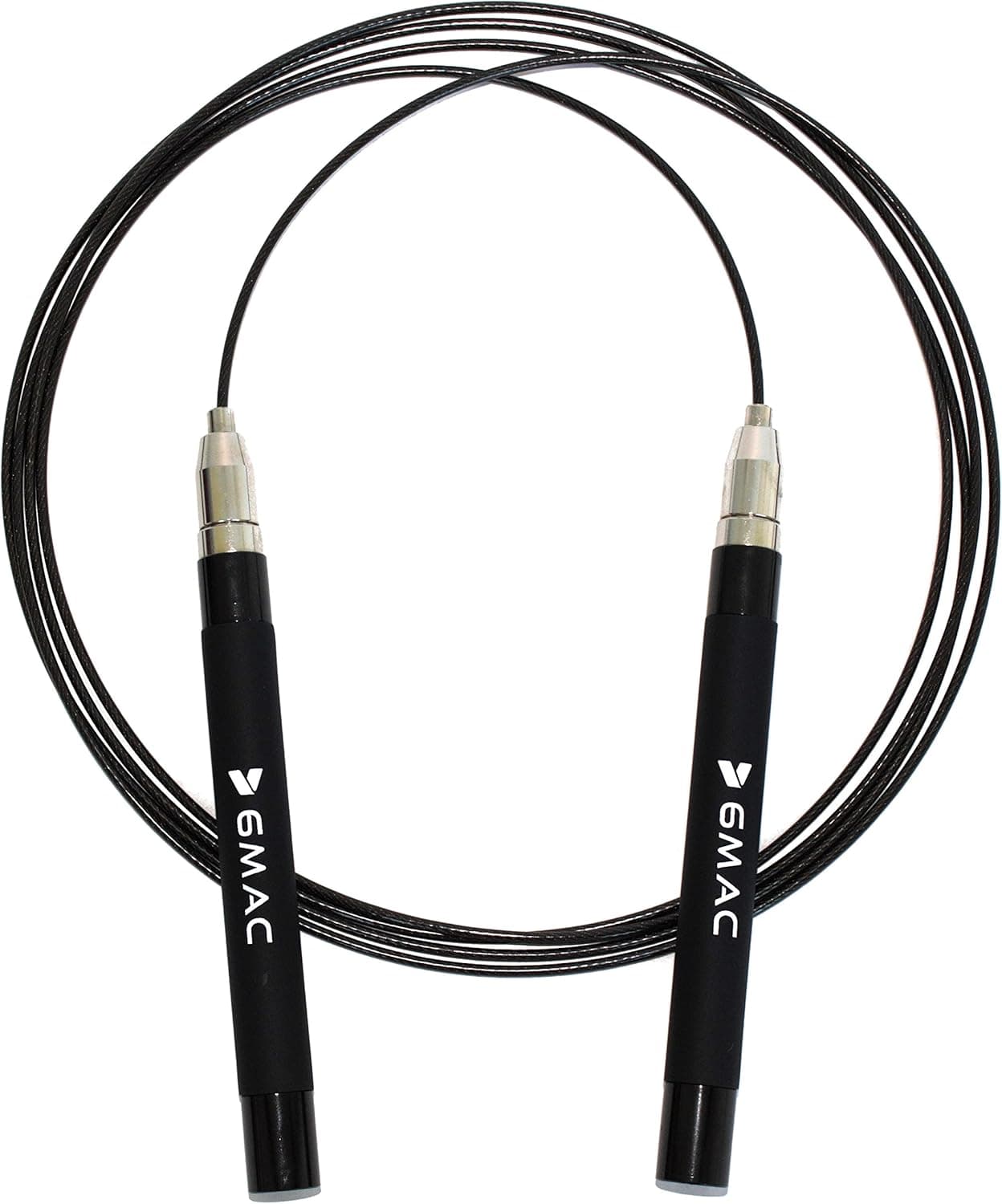 6MAC Speed Jump rope – Premium Quality – Best for Endurance training CrossFit MMA Boxing – Master Double unders and Crisscrosses – Adjustable 10 ft cable to fit Men, Women, and Children