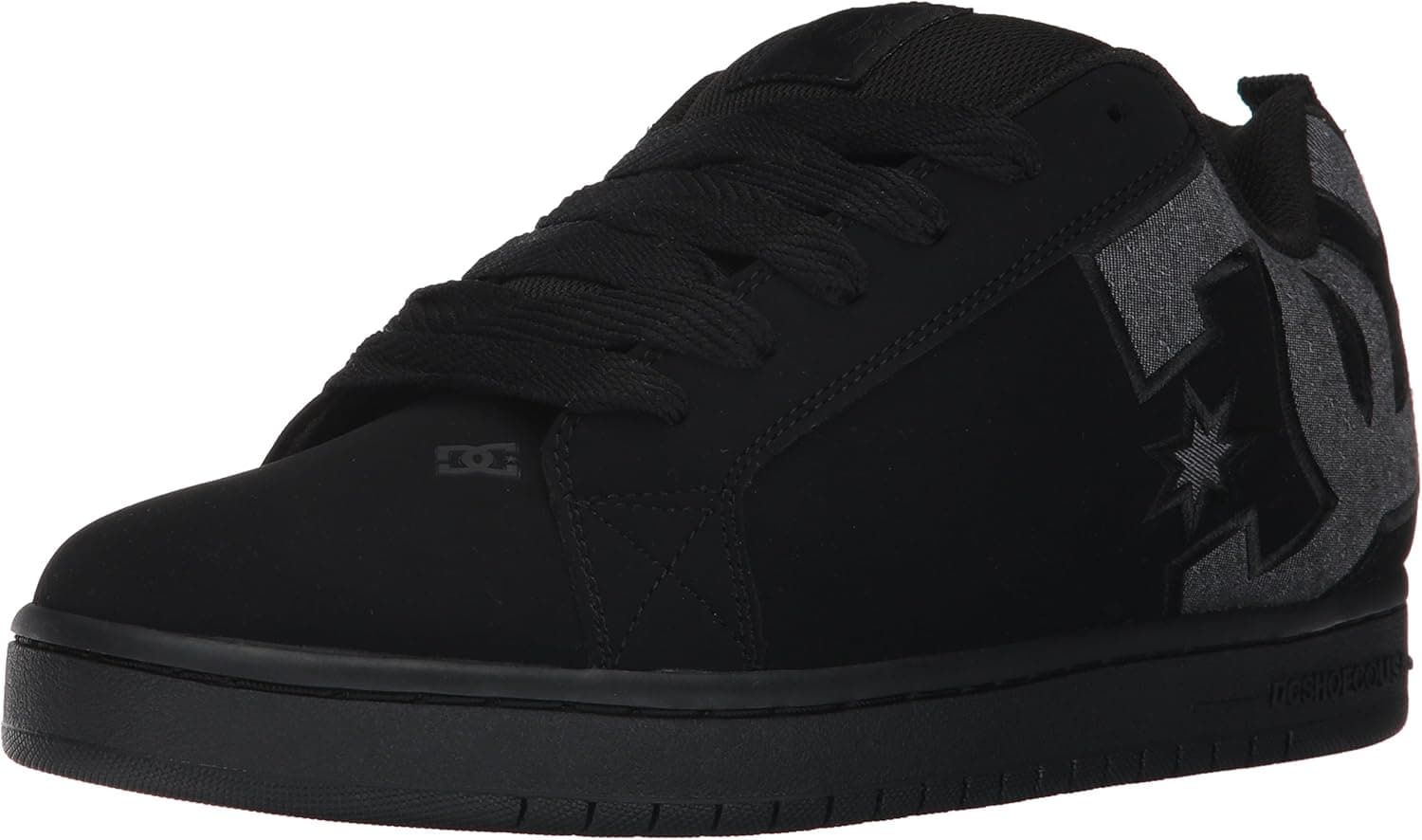 DC Men's Court Graffik SE Skate Shoe,Black Destroy Wash,8 D US