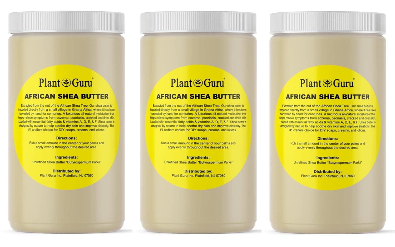 Raw African Shea Butter 32 oz (3 Pack) Bulk 100% Pure Natural Unrefined IVORY - Ideal Moisturizer For Dry Skin, Body, Face And Hair Growth. Great For DIY Soap and Lip balm Making.
