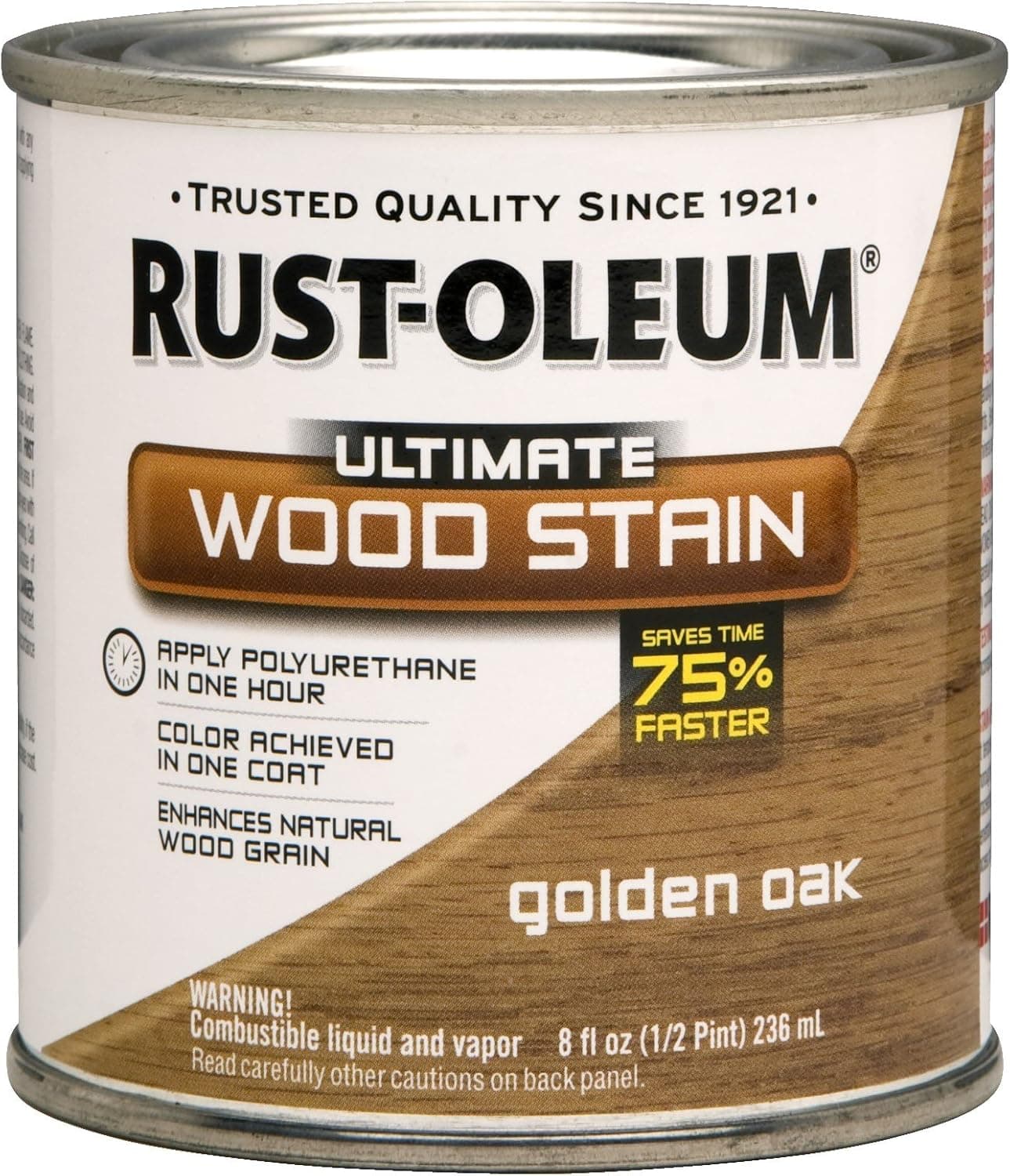 Rust-Oleum 260358 Ultimate Wood Stain, Half Pint, Golden Oak, 8 Fl Oz