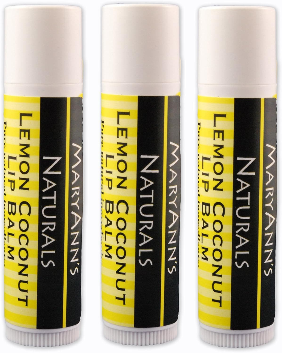 Mary Ann's Naturals Organic Handcrafted Lip Balm 3 Pack - Lemon Coconut