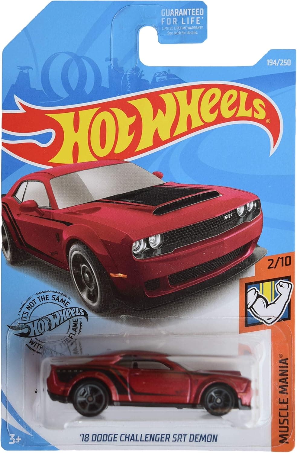 Hot Wheels 2019 Muscle Mania '18 Dodge Challenger SRT Demon 194/250, Maroon