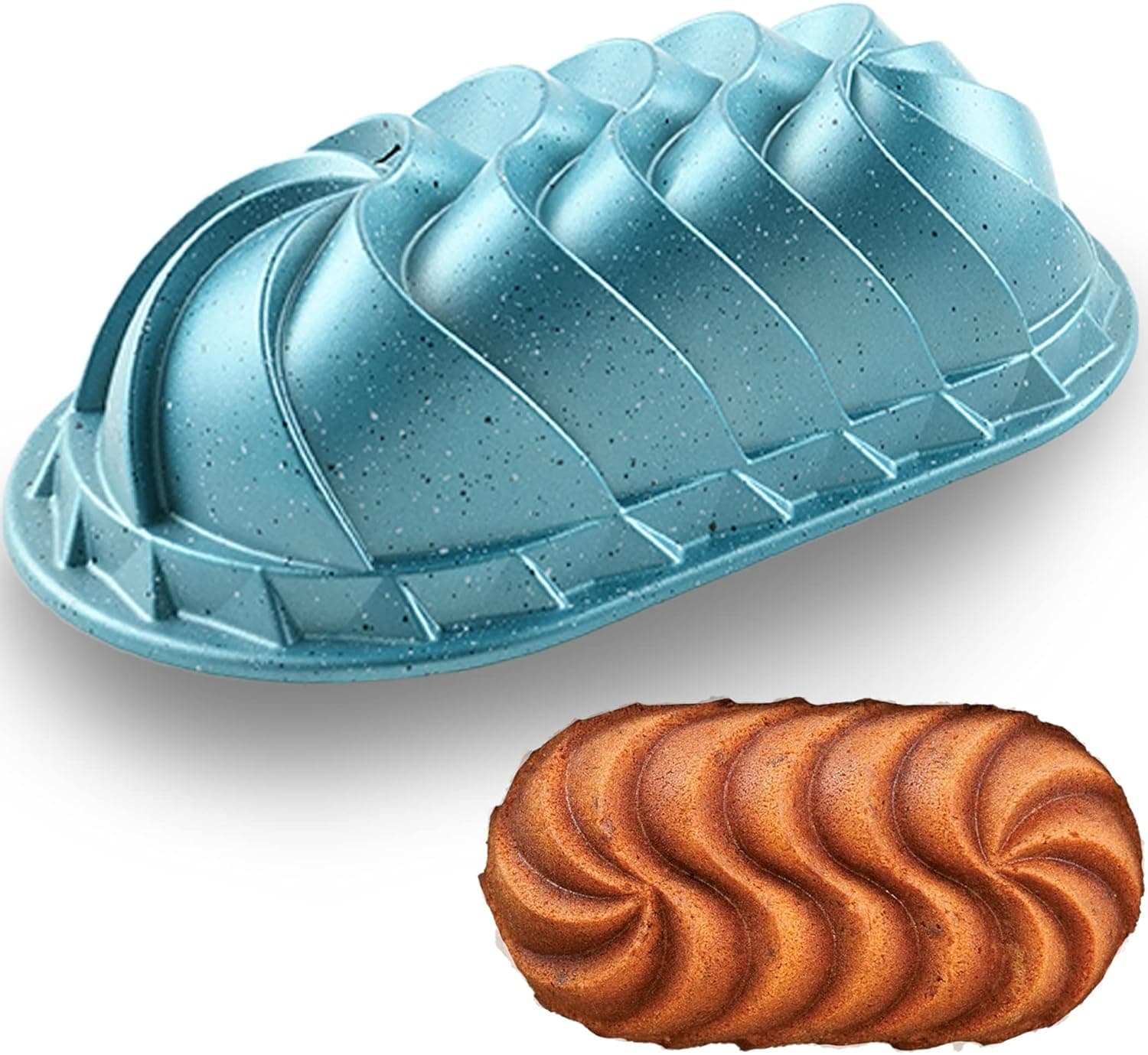 Vinchef Ripple Cast Loaf Pan Nonstick, 4-Layer Non-stick Coating,Cast Aluminium Quick Release Bakeware, 6 Cup Capacity …