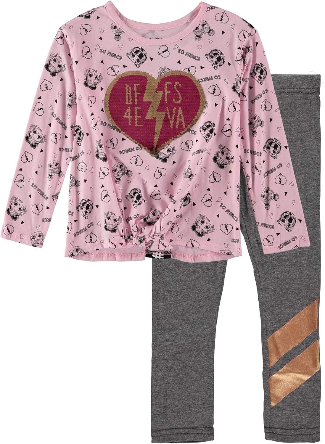 L.O.L. Surprise! girls Long Sleeve Crewneck T-shirt and Leggings Set