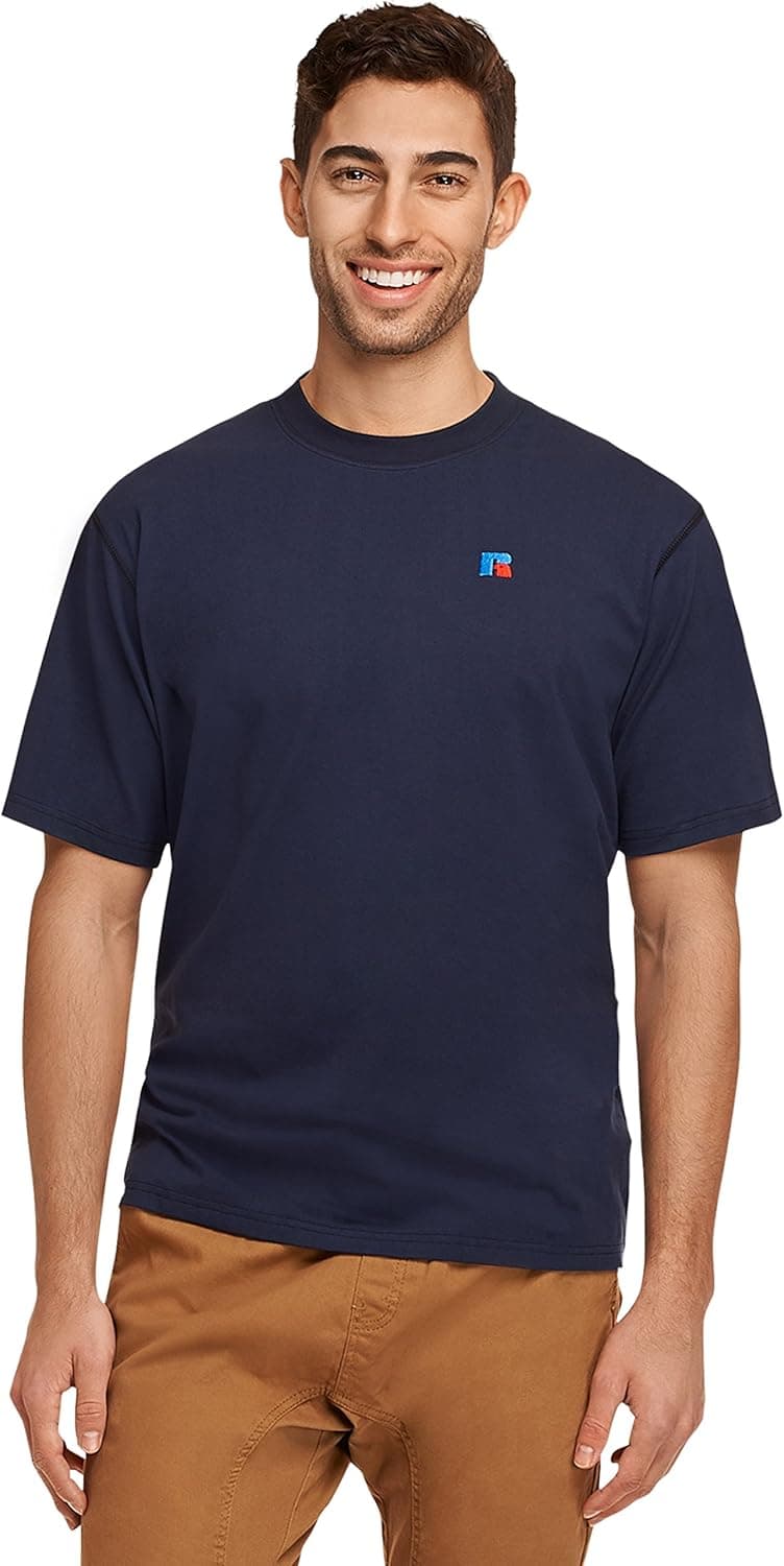 Russell Athletic Heritage Heritage Men's Baseliner Eagle R T-Shirt, Lightweight-Navy, L