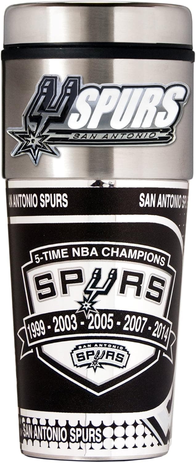 NBA San Antonio Spurs 2014 Champ Travel Tumbler with Metallic Wrap and Emblem, 16-Ounce