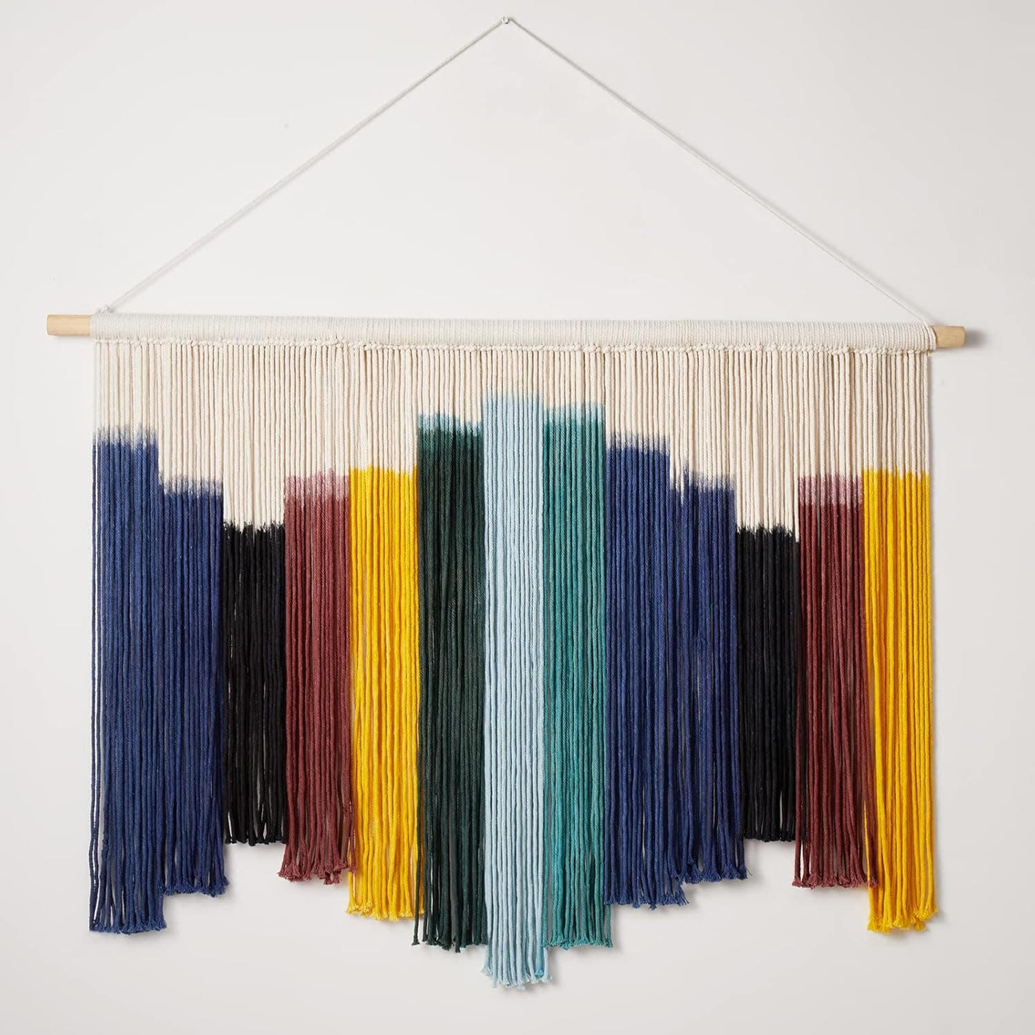 Mokof Boho Wall Decor, Modern Large Macrame Wall Hanging Colorful, Dip Dye Wall Art for Bedroom Living Room