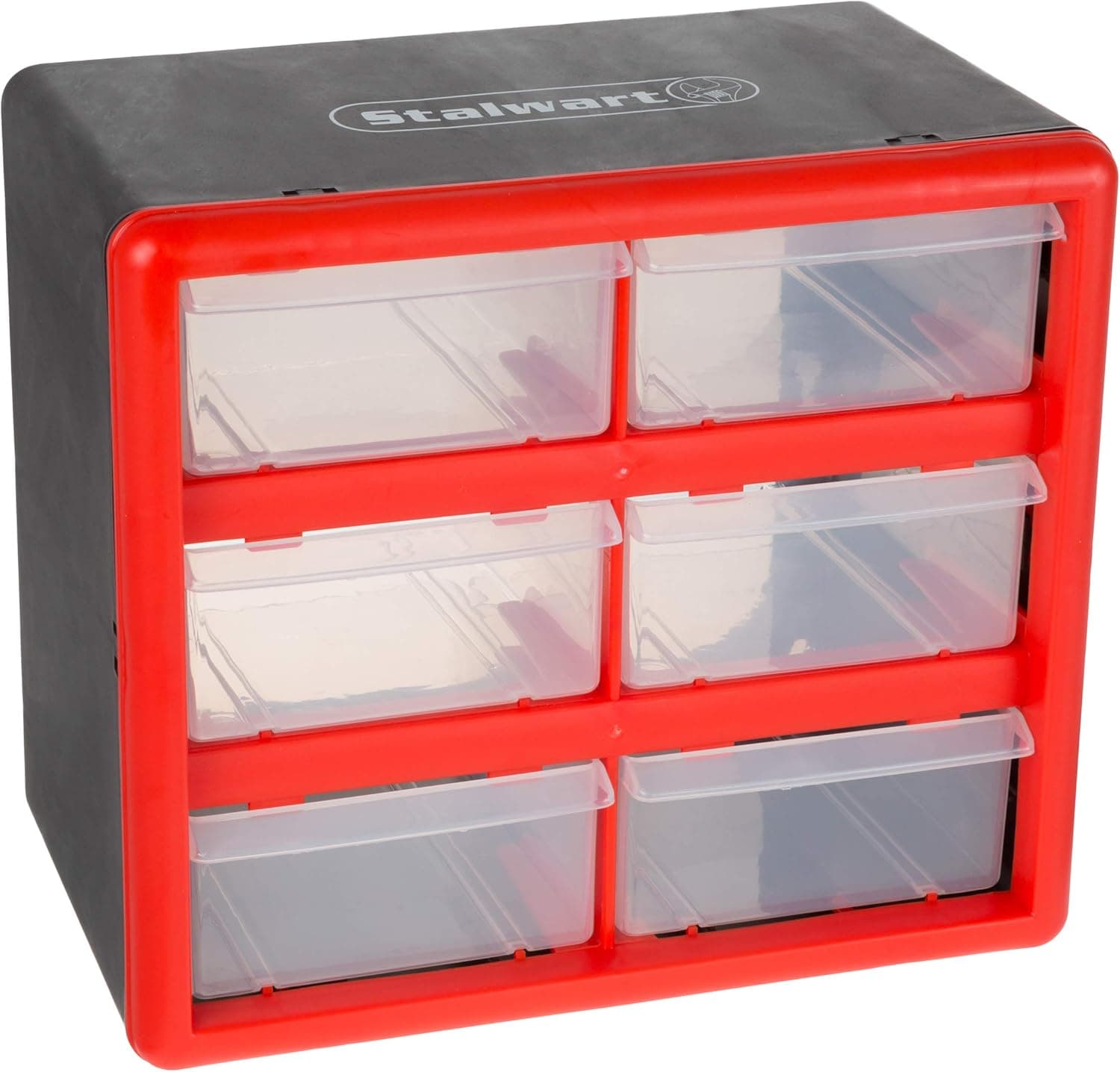 Storage Drawers- 6 Compartment Organizer Desktop or Wall Mountable Container for Hardware, Parts, Craft Supplies, Beads, Jewelry, and More by Stalwart (75-ST6066)