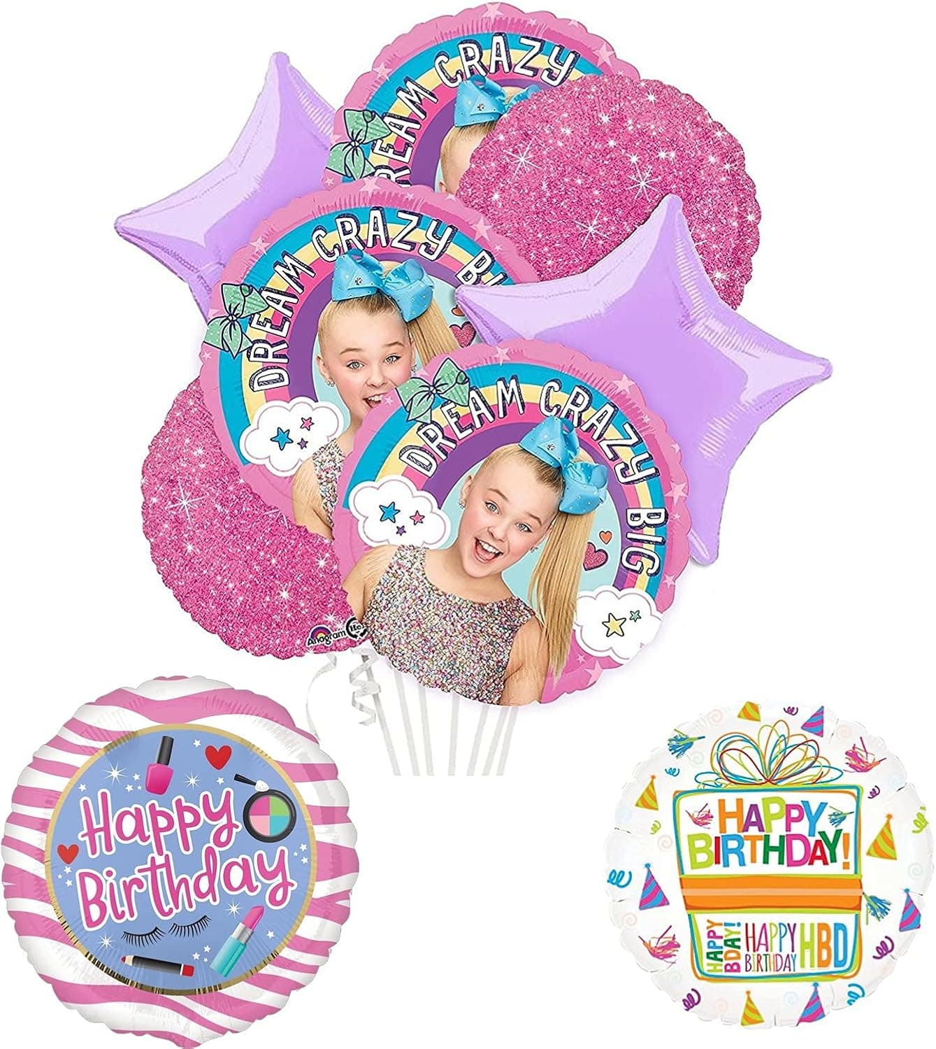 Mayflower Products JoJo Siwa Party Supplies and Dream Crazy Big Birthday Balloon Bouquet Decorations
