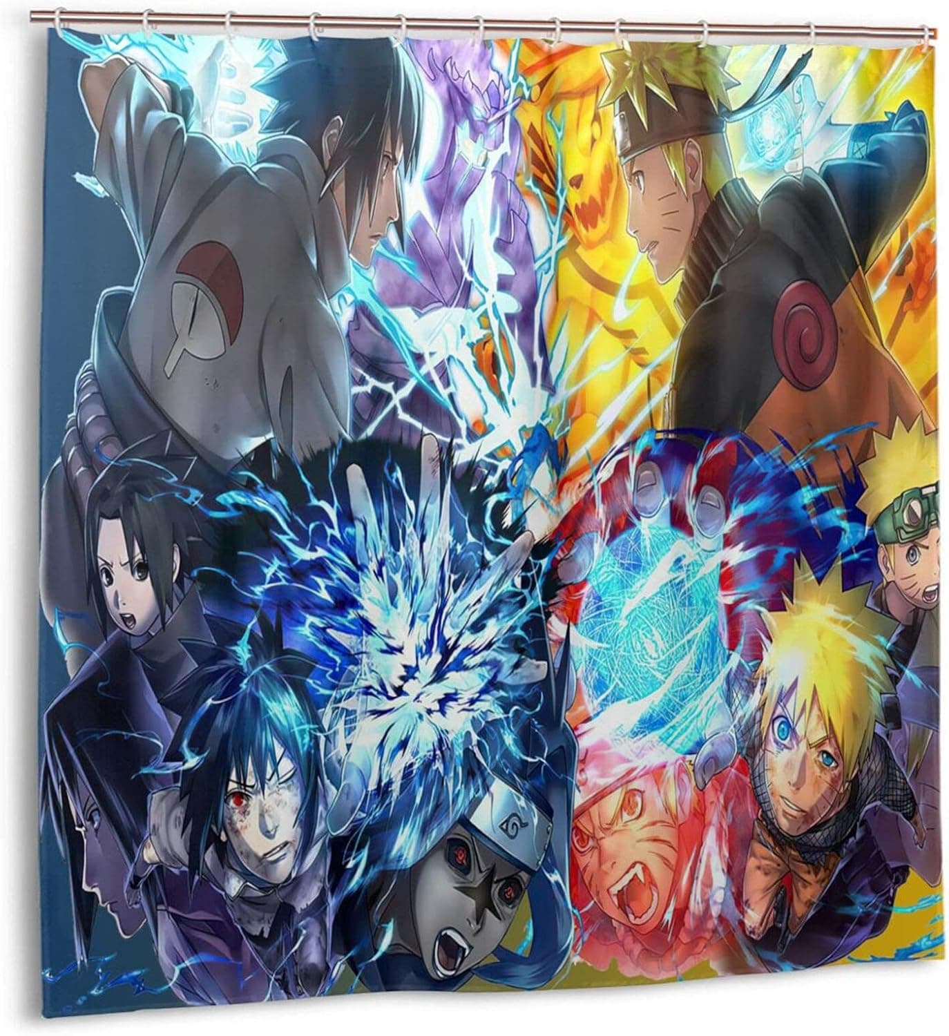 Anime Shower Curtain Fabric Home Decor Art Print Waterproof with Hooks Decorations for Bathroom 72"x72"