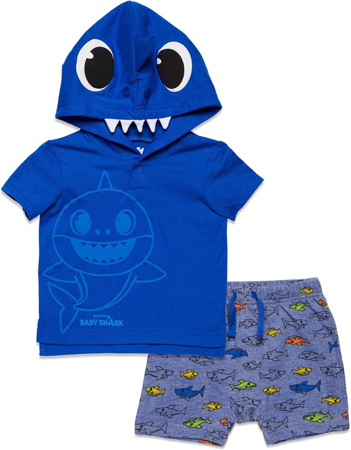 Pinkfong Baby Shark Mommy Shark T-Shirt and French Terry Shorts Outfit Set Newborn to Little Kid