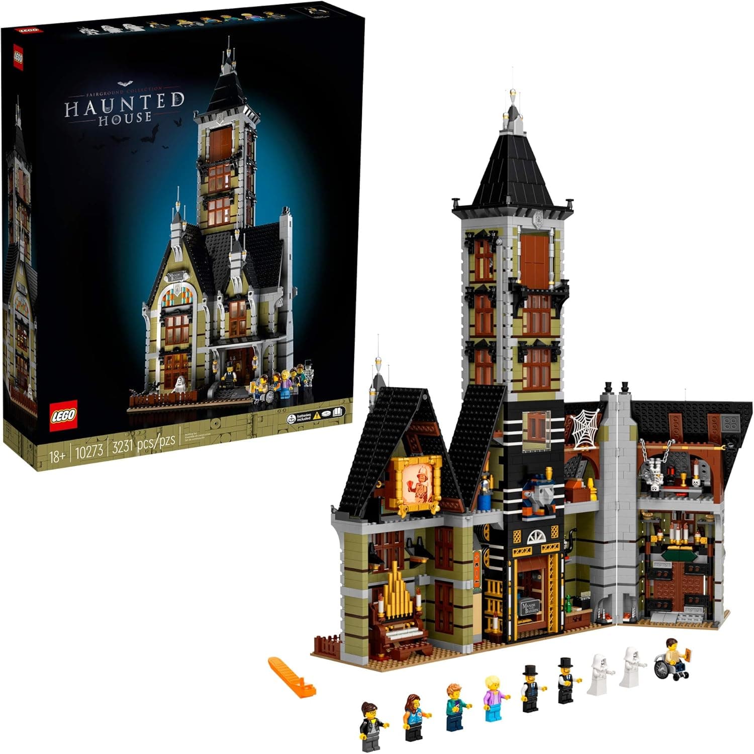LEGO Icons Haunted House 10273 Powered Up Ready Building Set for Adults, Ghost Collection, Home Décor, DIY Creative Activity, Gift Idea