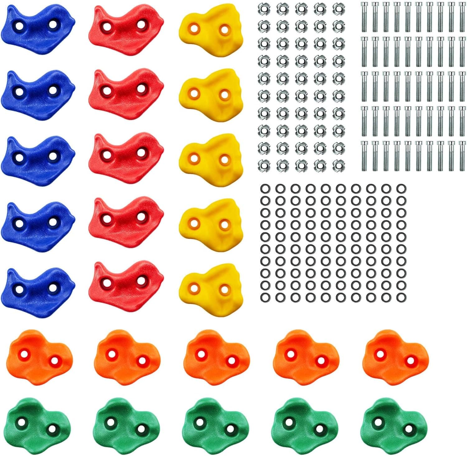 Orgrimmar 25PCS Rock Climbing Holds for Kids and Adults Rock Climbing Wall Grips for Indoor and Outdoor Play Set - Includes Screws and Mounting Hardware