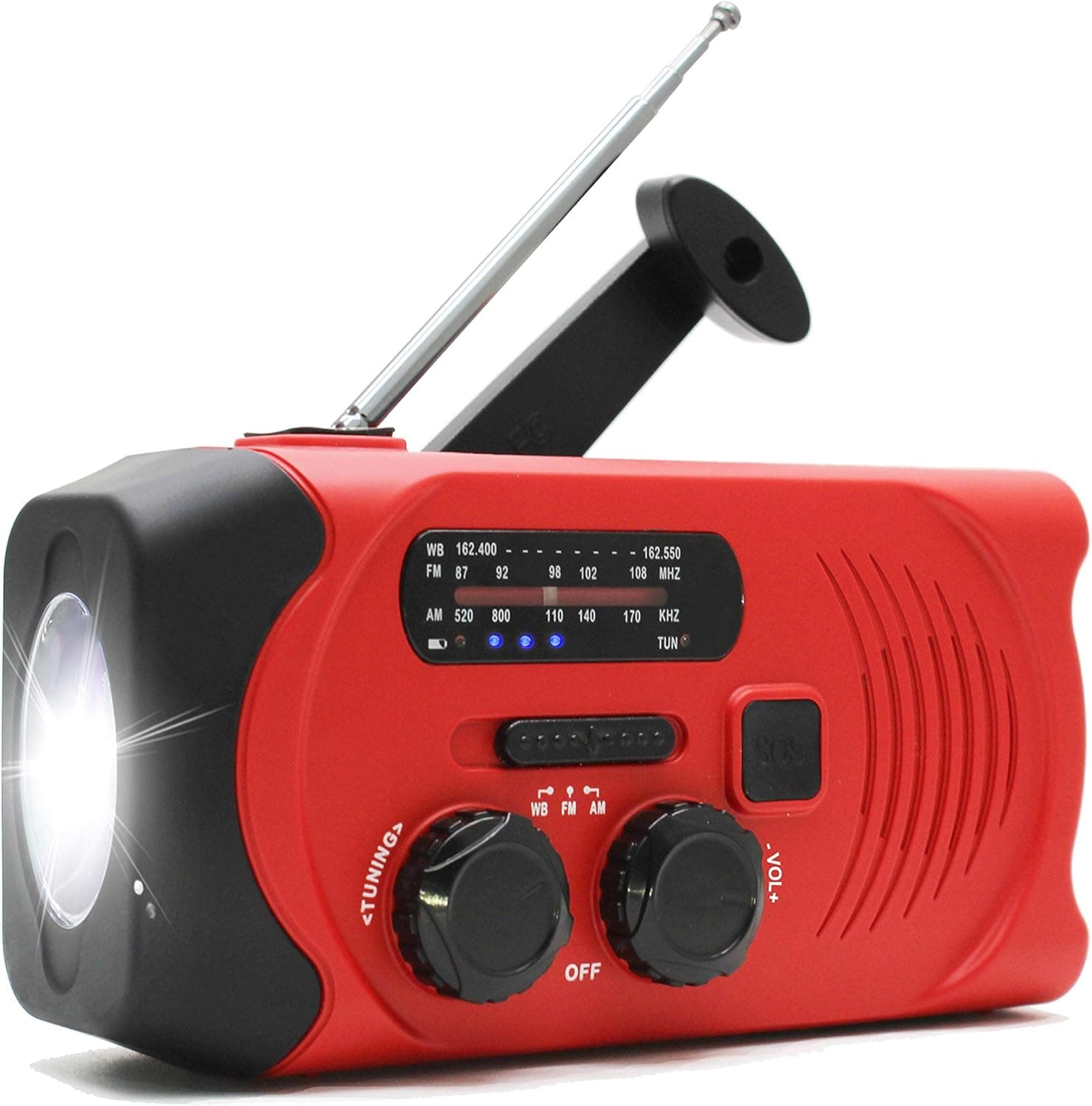 [Upgraded Version] RunningSnail Emergency Weather AM/FM NOAA Solar Powered Wind up Radio with SOS, 2000mAh Power Bank for Cell Phone and LED Flashlight