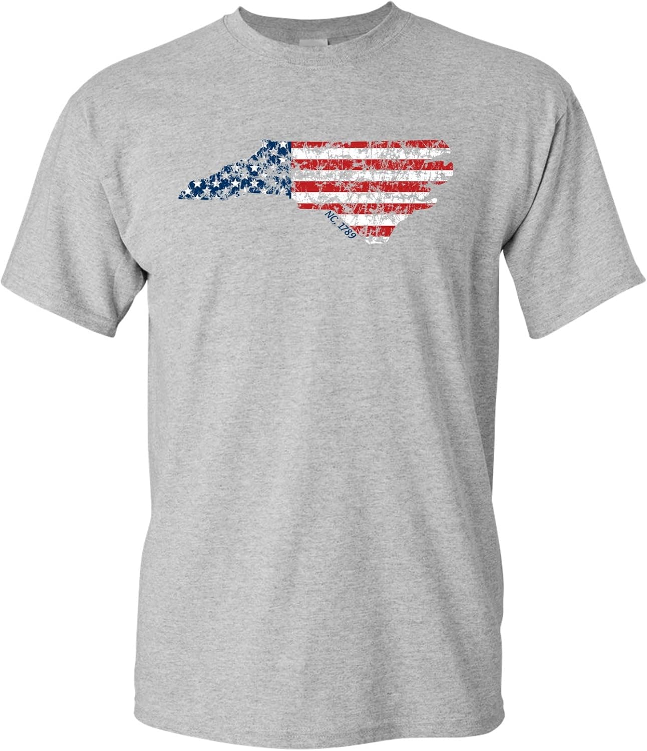 North Carolina 1789 American Flag Outline - North Carolina Pride Patriotic T Shirt