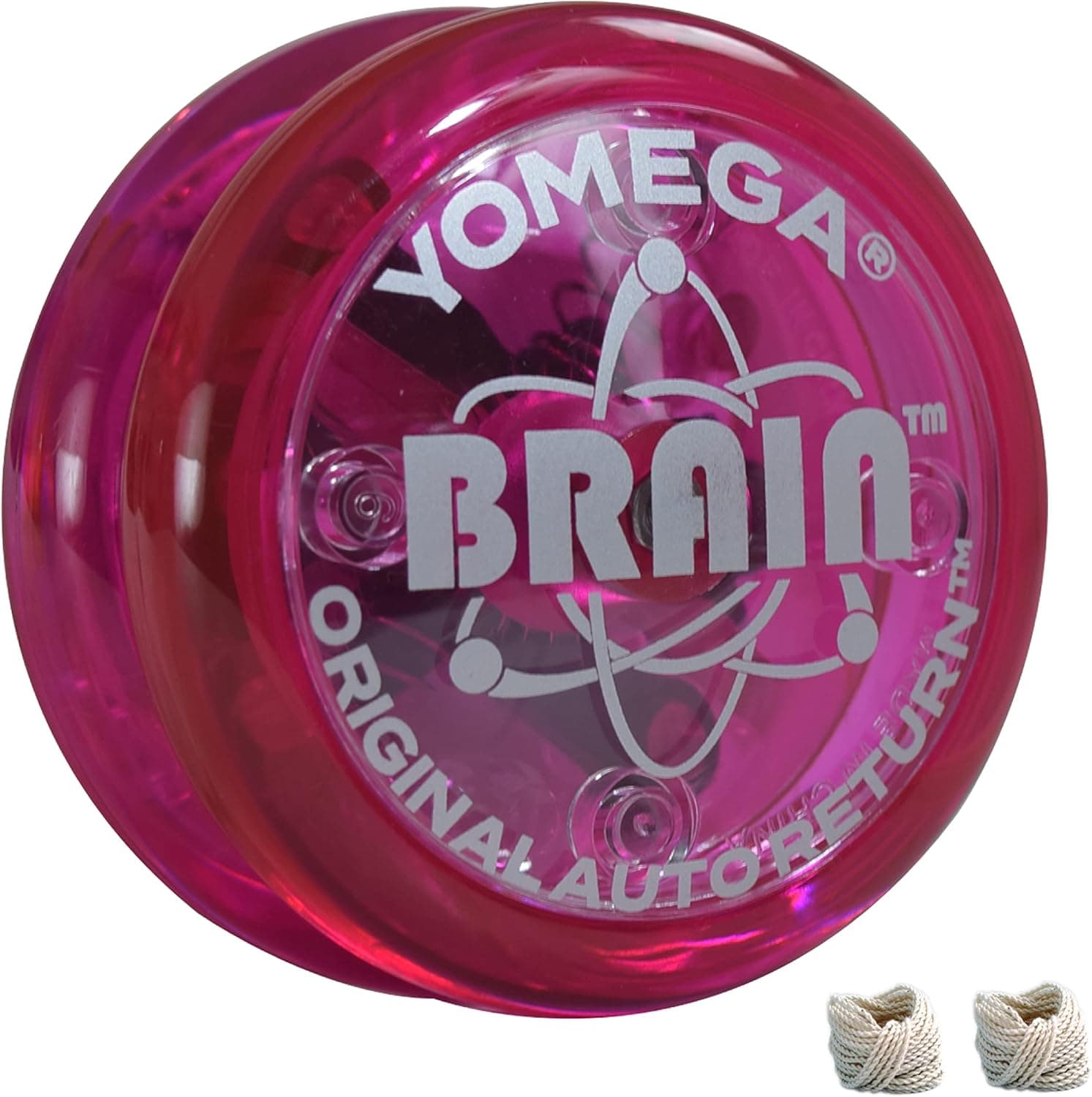 Yomega The Original Brain - Professional Yoyo for Kids and Beginners, Responsive Auto Return Yo Yo Best for String Tricks + Extra 2 Strings & 3 Month Warranty (Pink)