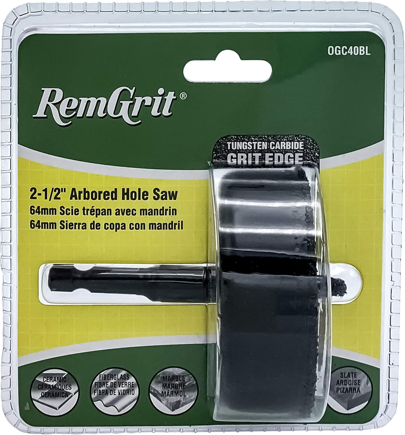 Disston E0104584 2-1/2-Inch RemGrit Carbide Grit Arbored Hole Saws 64mm