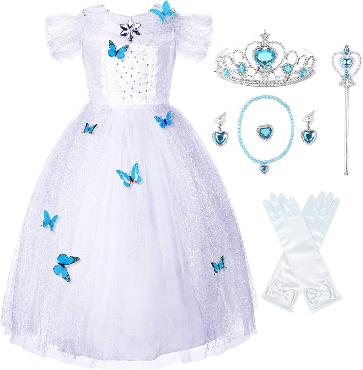 JerrisApparel Flower Girls Dress Princess Costume Butterfly Girl