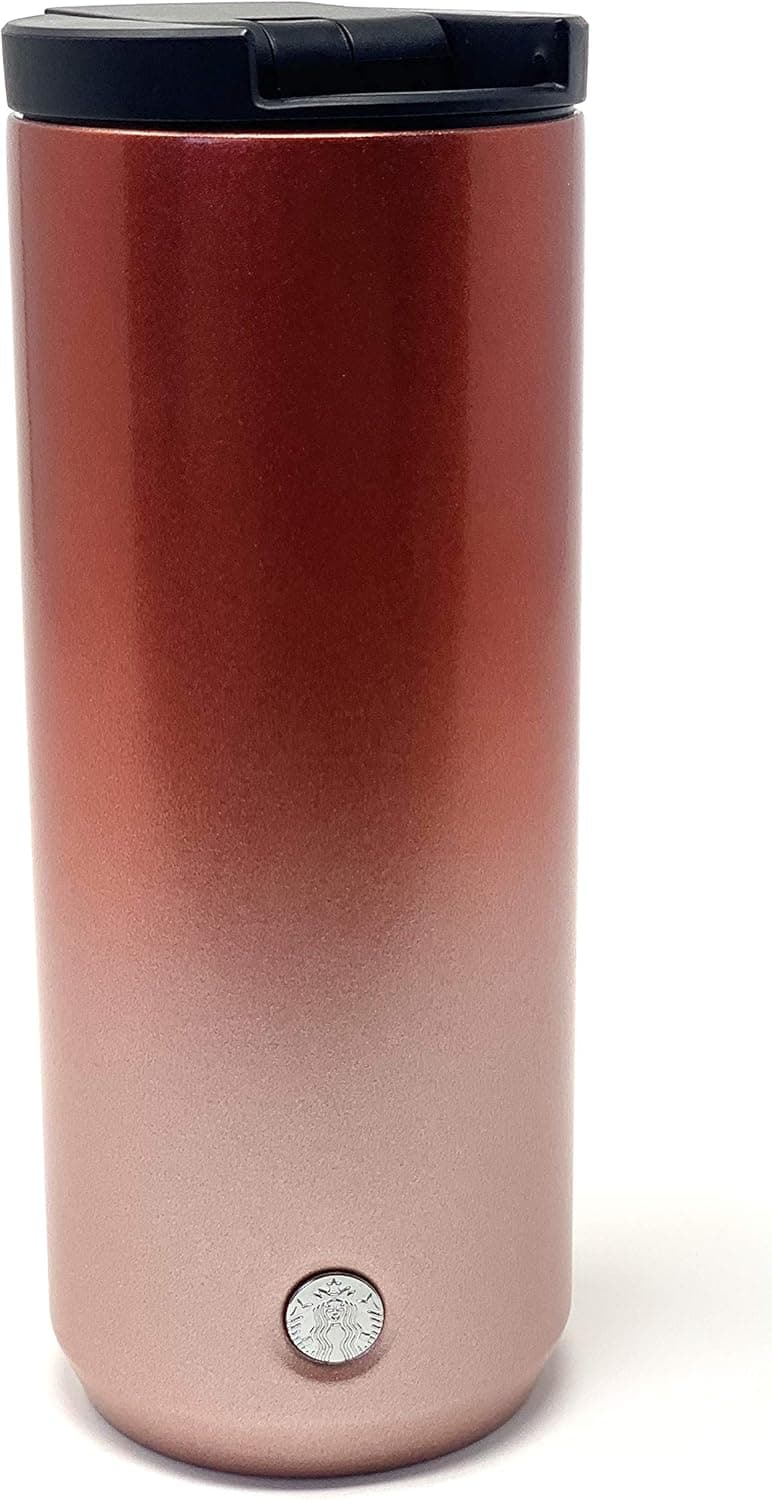 Starbucks Vacuum Insulated Stainless Steel Traveler Tumbler Coffee Mug 12 Oz - Gradient Metallic Red