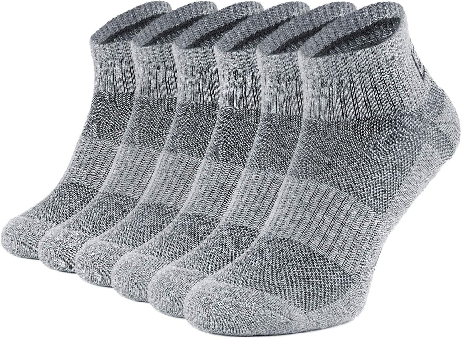 281Z Running Cushion Ankle Low Cut Socks - Athletic Hiking Sport Workout (Stone Grey)