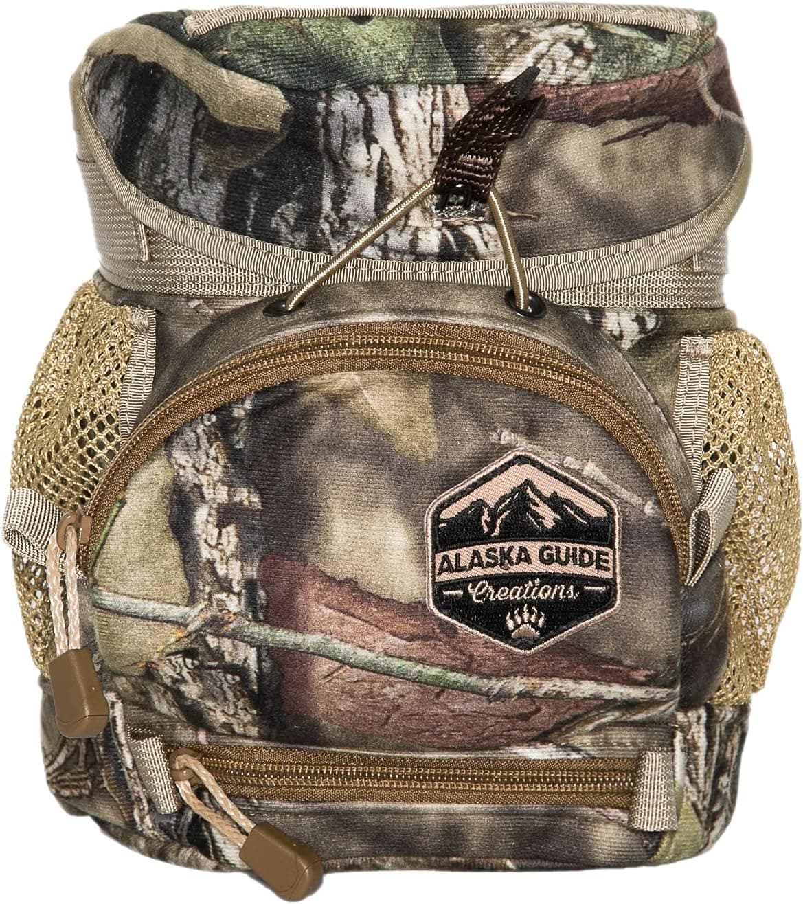 Alaska Guide Creations Hybrid with MAX Pocket | Compact Utility Bag with Mesh Side Pockets | Binocular Harness for Comfort and Quick Access (Mossy Oak Break-Up Country)