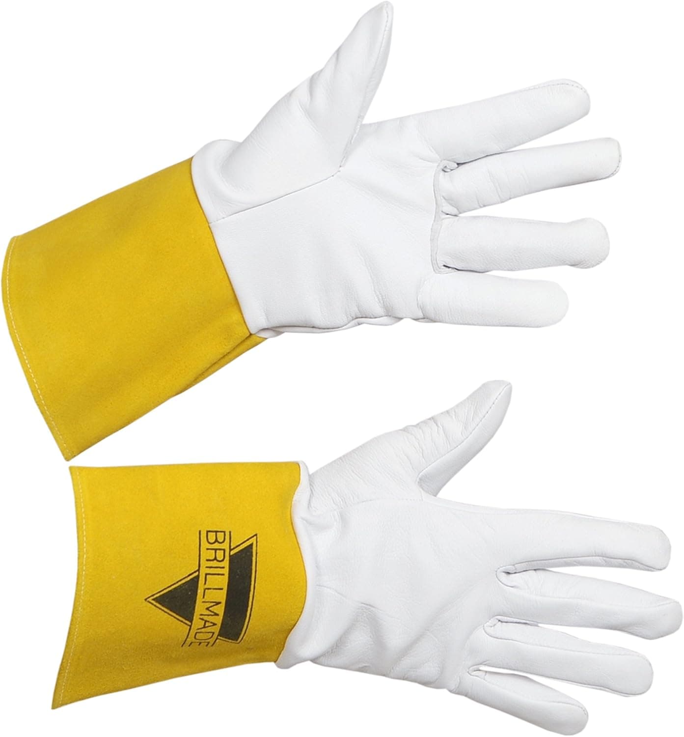 Heavy Duty Leather Welding Work Gloves For Men | Fire-Resistant Premium A-Grade Goatskin Blacksmith | Mechanic Gloves | Swede Cuff For Forearm Protection | Wing Thumb Design For Maximum Dexterity-M