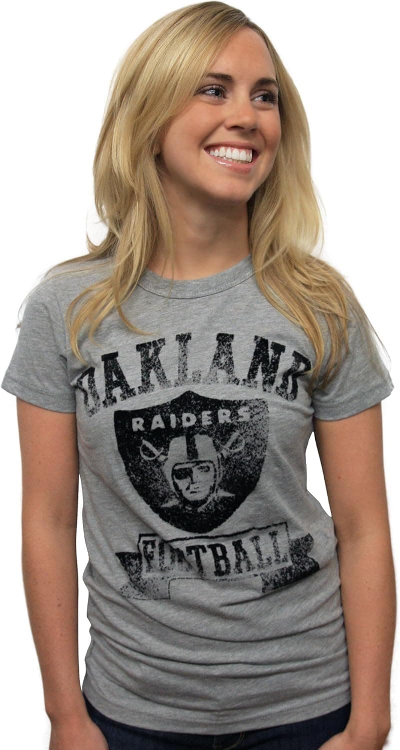 NFL Oakland Raiders Women's Vintage Flock Short Sleeve Crew Tee