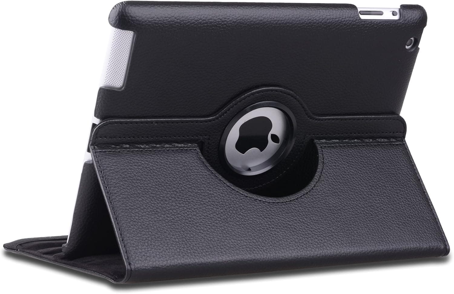 uCase (TM) 360 Degrees Rotating Stand Case for Apple iPad2 iPad 3 / the New iPad with Built-in Magnet for Apple Smart Cover's Wake up & Sleep (Black)