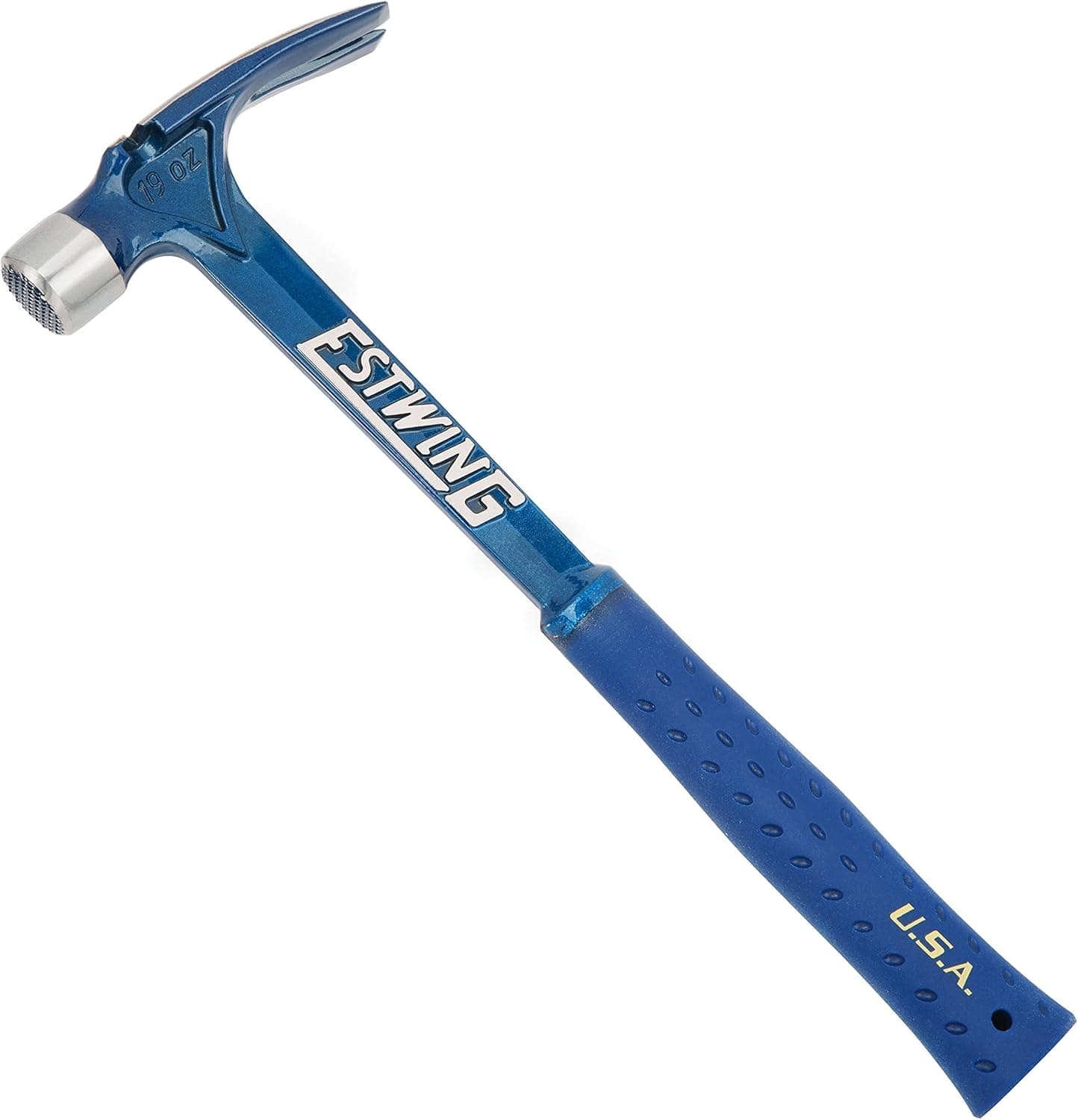 Estwing Ultra Series Hammer - Rip Claw Framer with Milled Face & Shock Reduction Grip - E6-15SM, 425g (15oz) , Blue