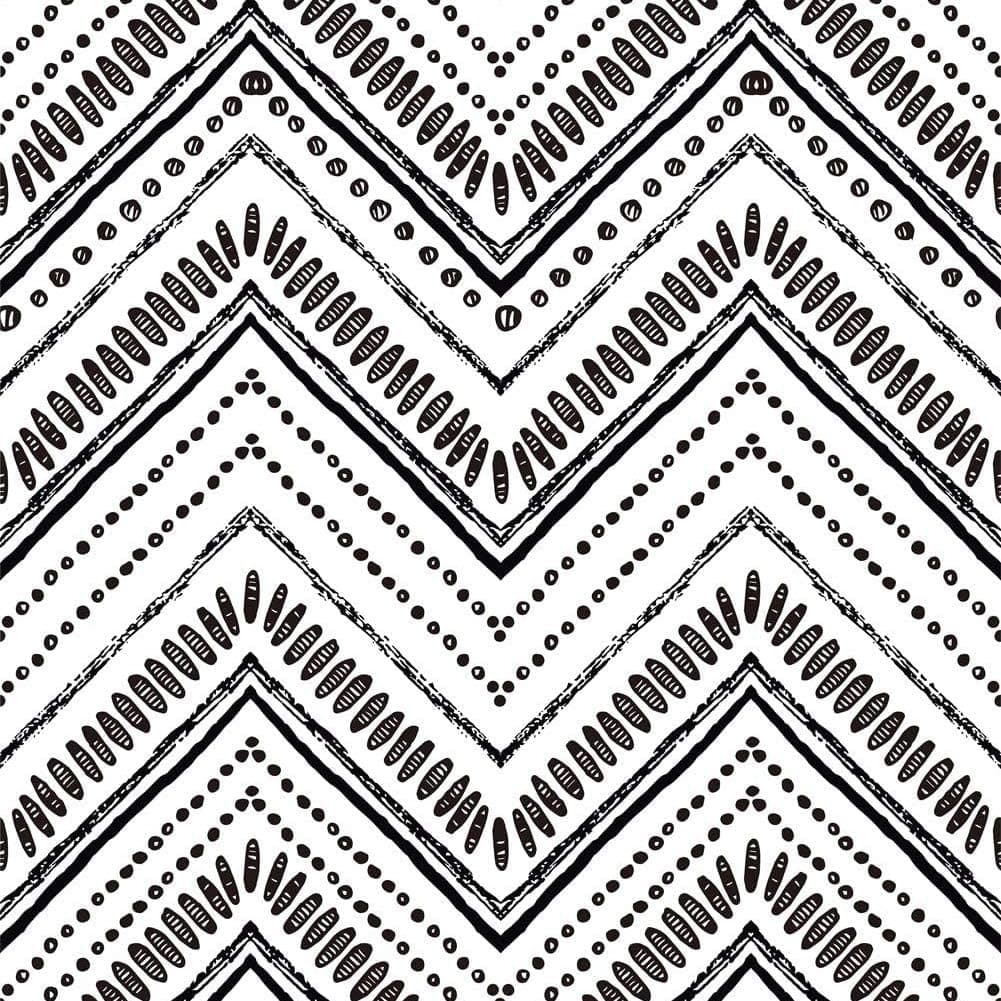 Chevron Peel and Stick Wallpaper Black White Removable for Laundry Kitchen Decorations