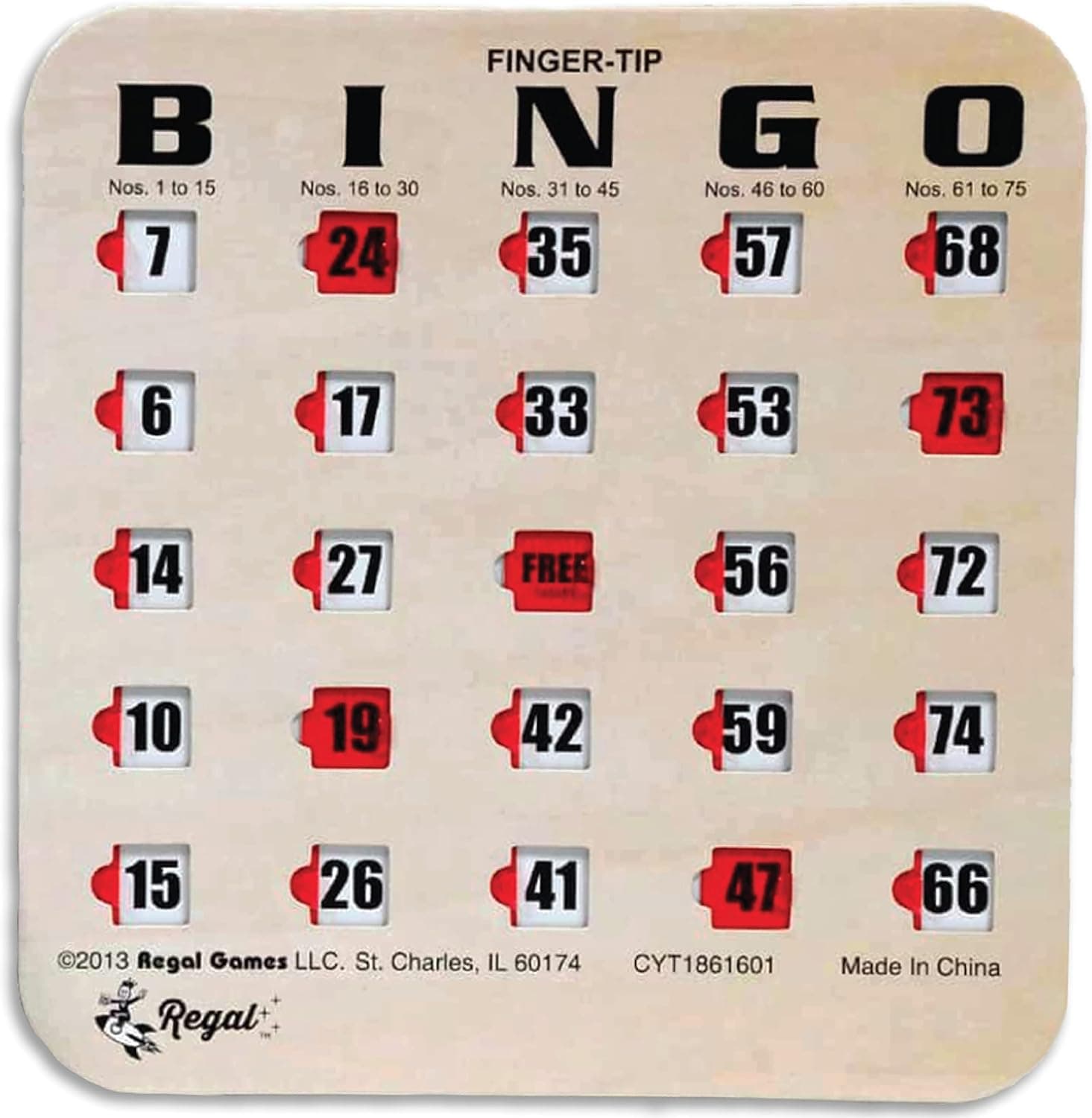 Regal Games - Finger-Tip Shutter Slide Bingo Cards - 50 Pack - Woodgrain - Perfect for Group Events, Bulk Purchasing - Non Repeating Set
