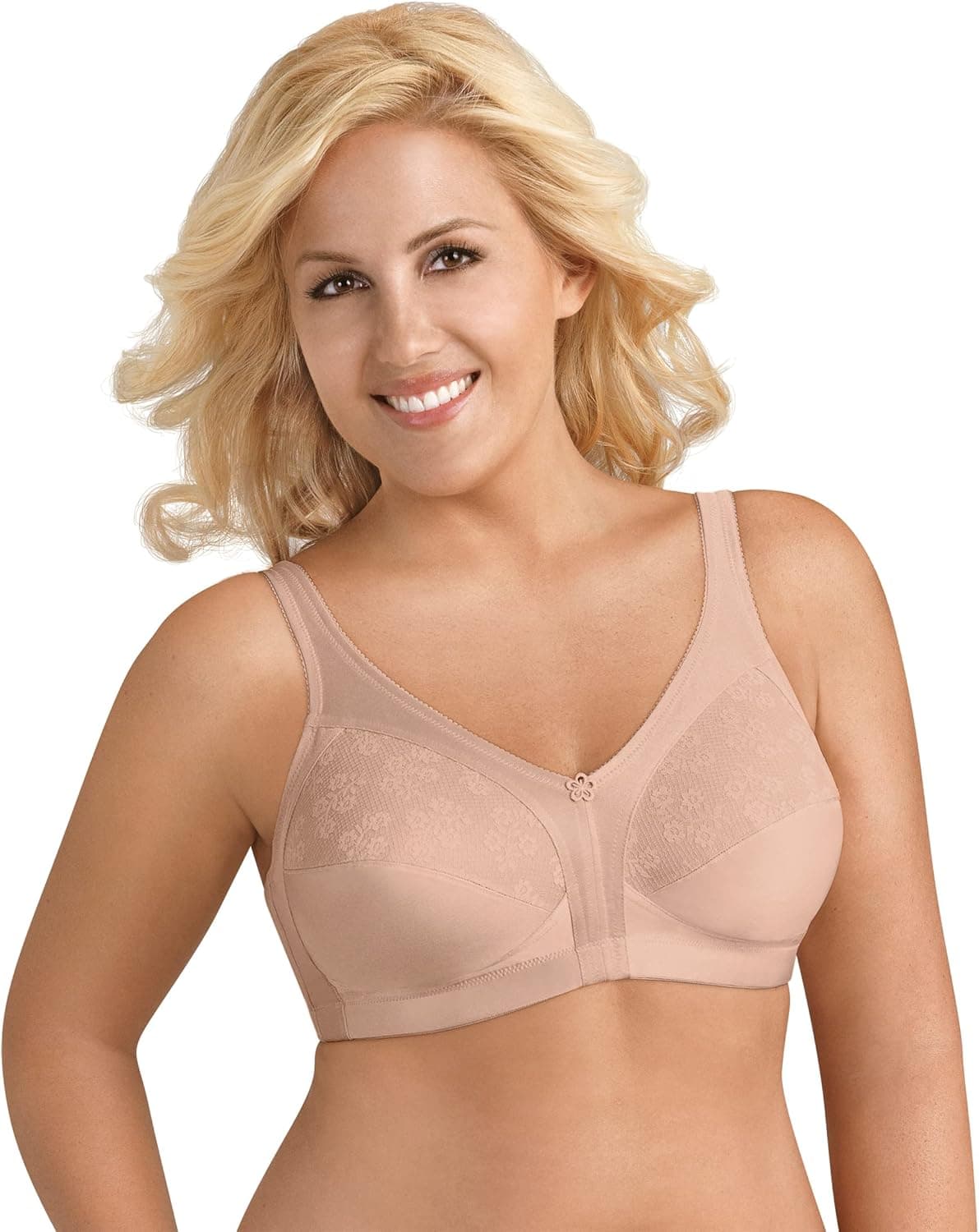 Exquisite Form 5100548 Fully Slimming Wireless Full-Coverage Bra with Back Closure & Lace