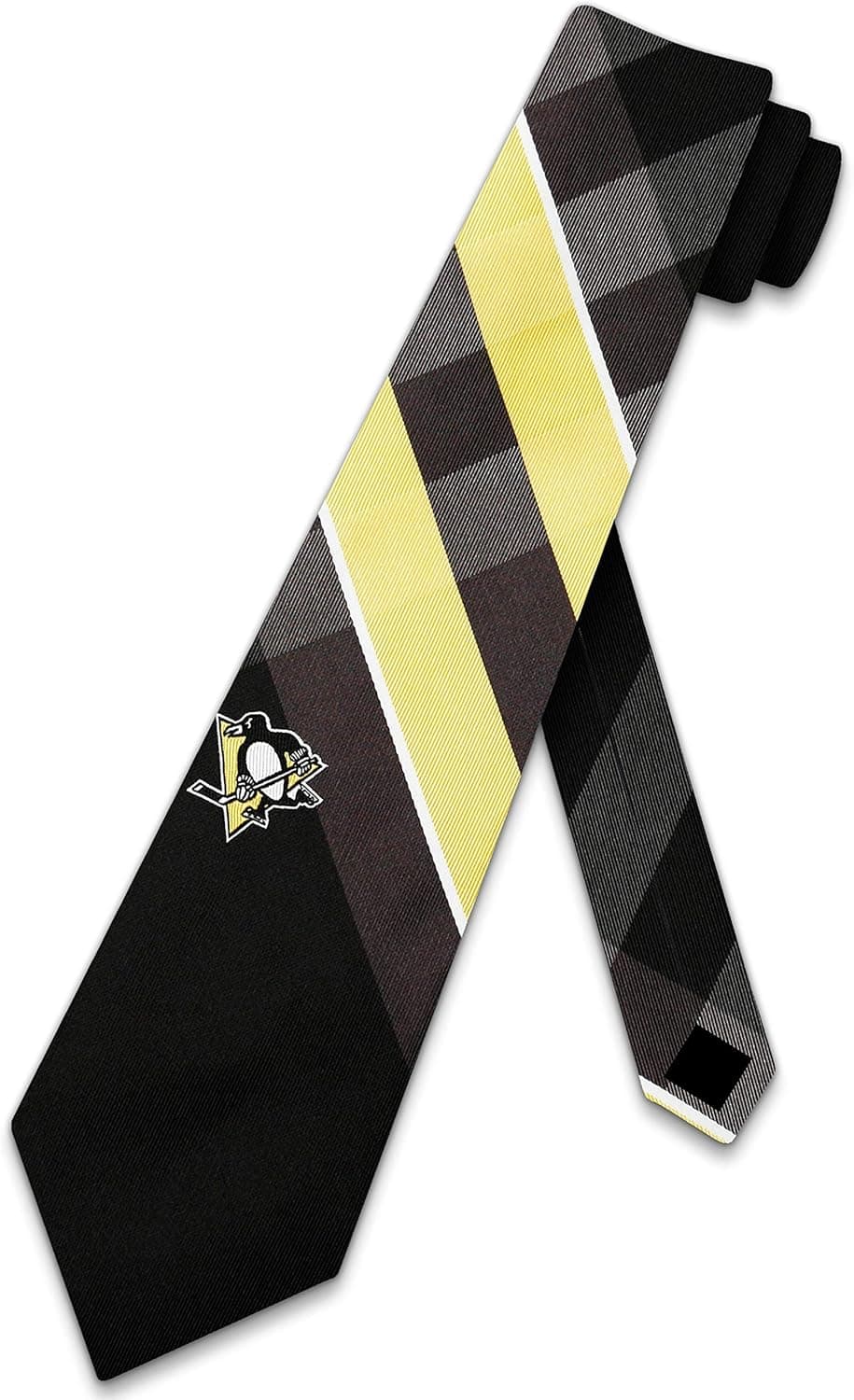 Eagles Wings NHL Woven Poly Grid Necktie with Team Logo