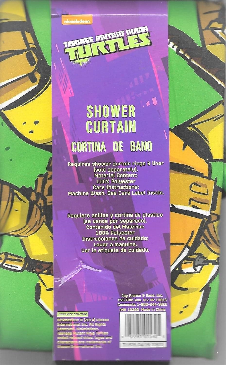 Nickelodeon Teenage Mutant Ninja Turtles Shower Curtain - 72 x 72 - Fabric Shower Curtain