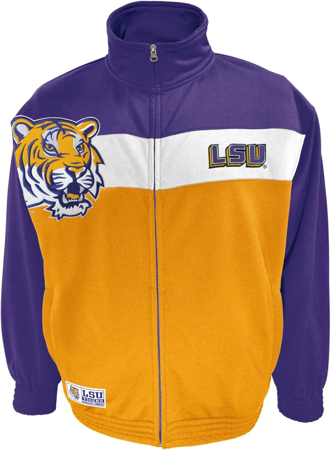 NCAA LSU Tigers Men's Full Court Press Full Zip Track Jacket, Purple