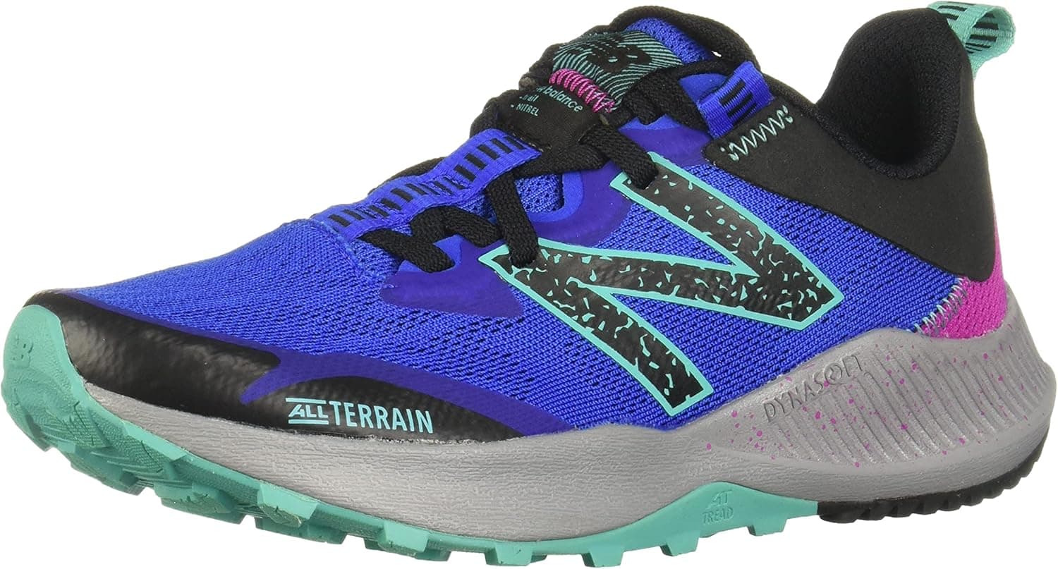New Balance Women's DynaSoft Nitrel V4 Trail Running Shoe, Light Blue/Guava, 6