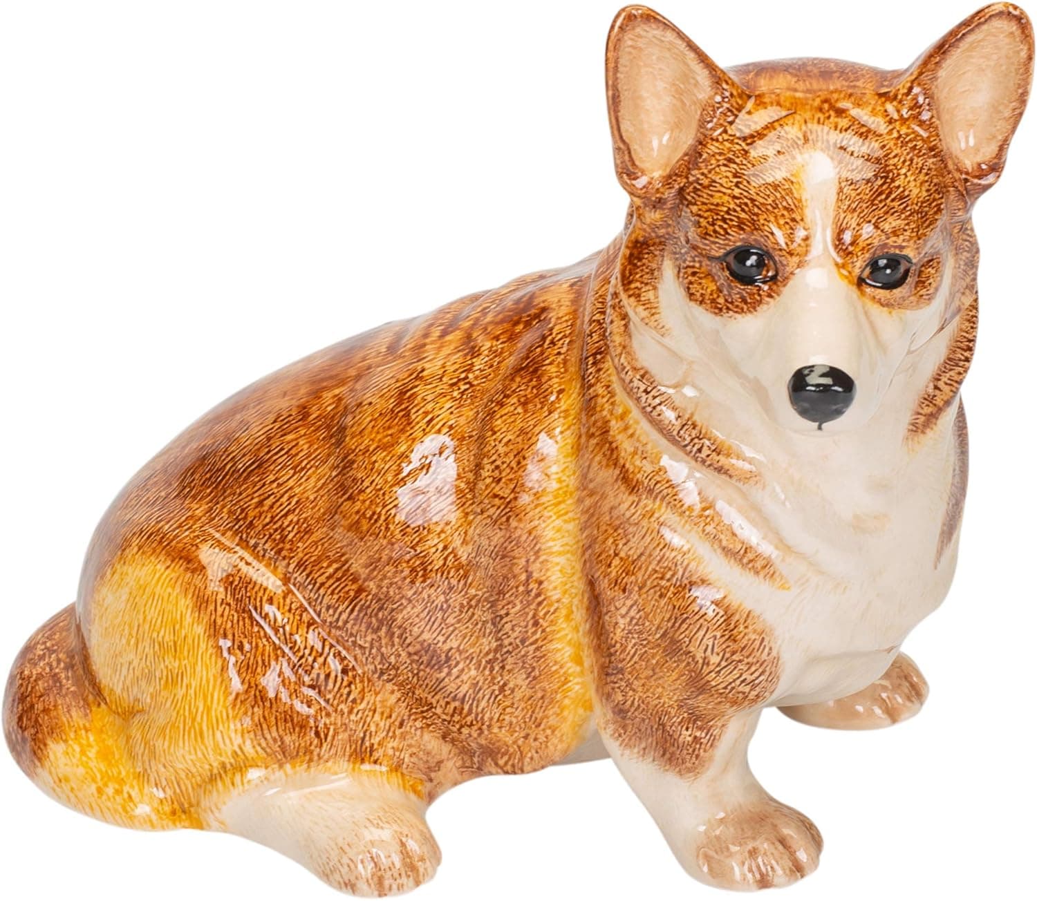 Sea Island Imports Corgi Shaped Ceramic Stoneware Hand Painted Coin Bank