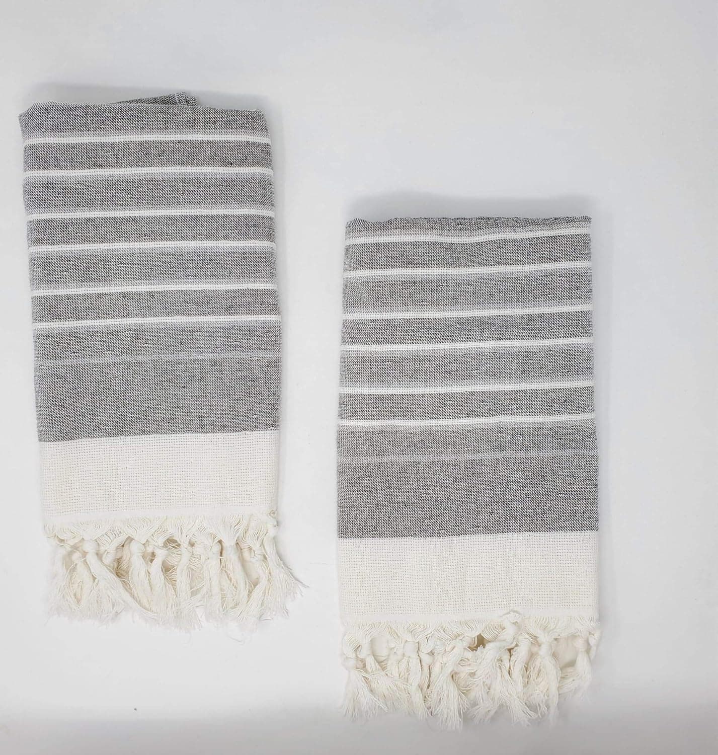 MyMesken Turkish Hand Towels - Hand Woven Turkish Cotton, Quick Dry & Highly Absorbent to Reduce Water Consumption | Eco Friendly Turkish Towel for Bathroom, Kitchen Towels, Turkish Tea Set Set of 2