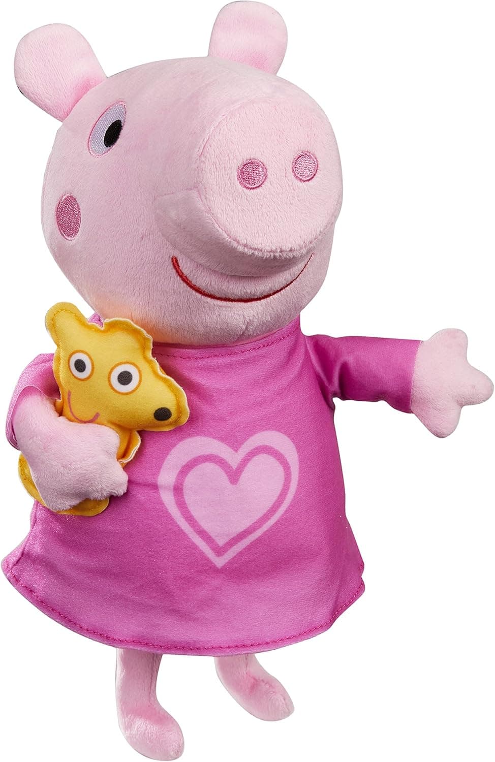 Peppa Pig Peppa’s Bedtime Lullabies Singing Plush Doll, 11 Inch Interactive Stuffed Animal, Preschool Toys for 18 Month Year Old Girls and Boys and Up, with Teddy Bear Accessory